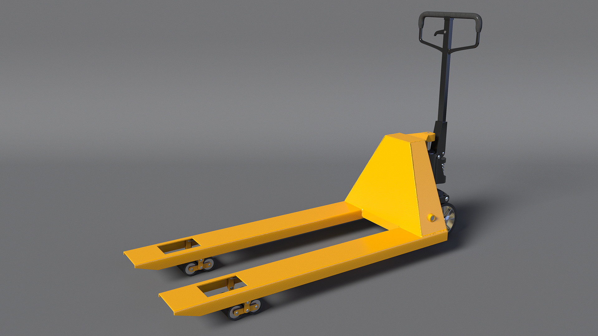 Yellow Industrial Pallet Jack 3D model