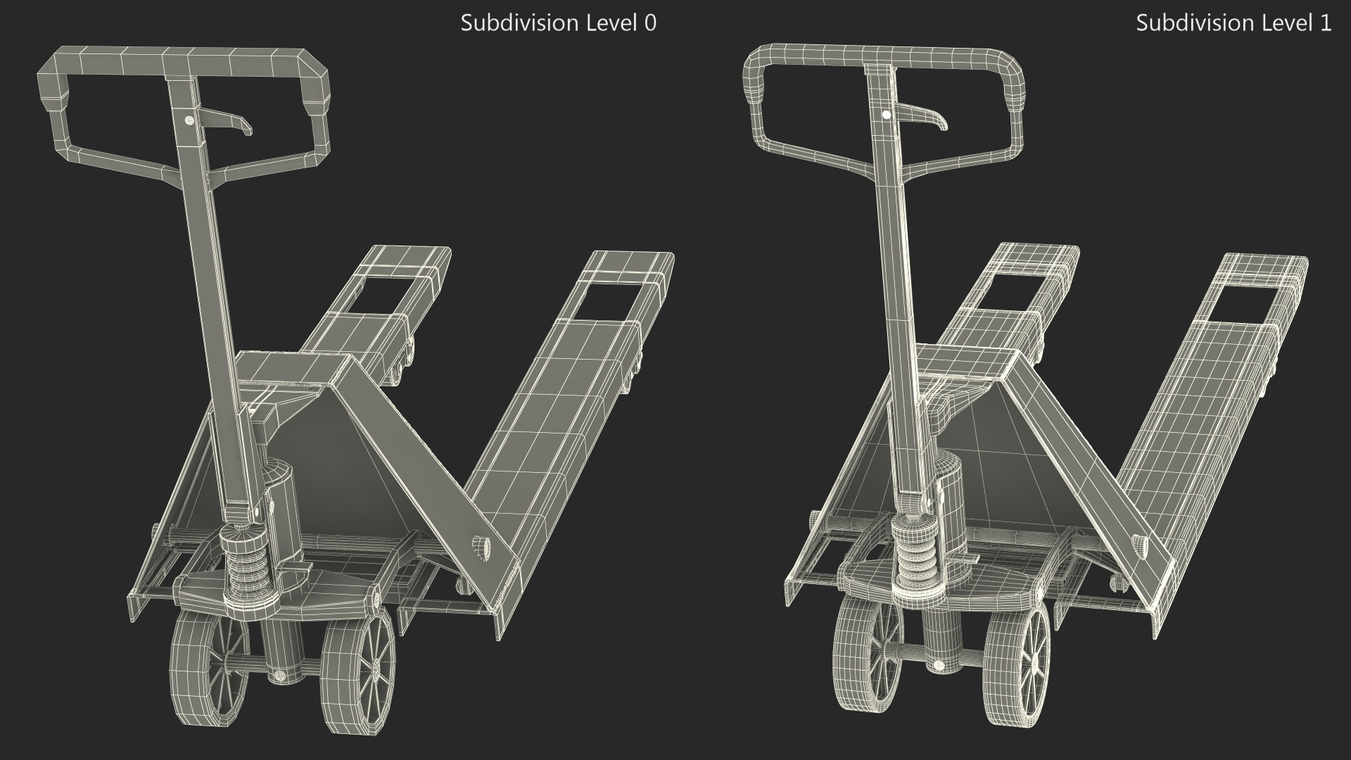 Yellow Industrial Pallet Jack 3D model