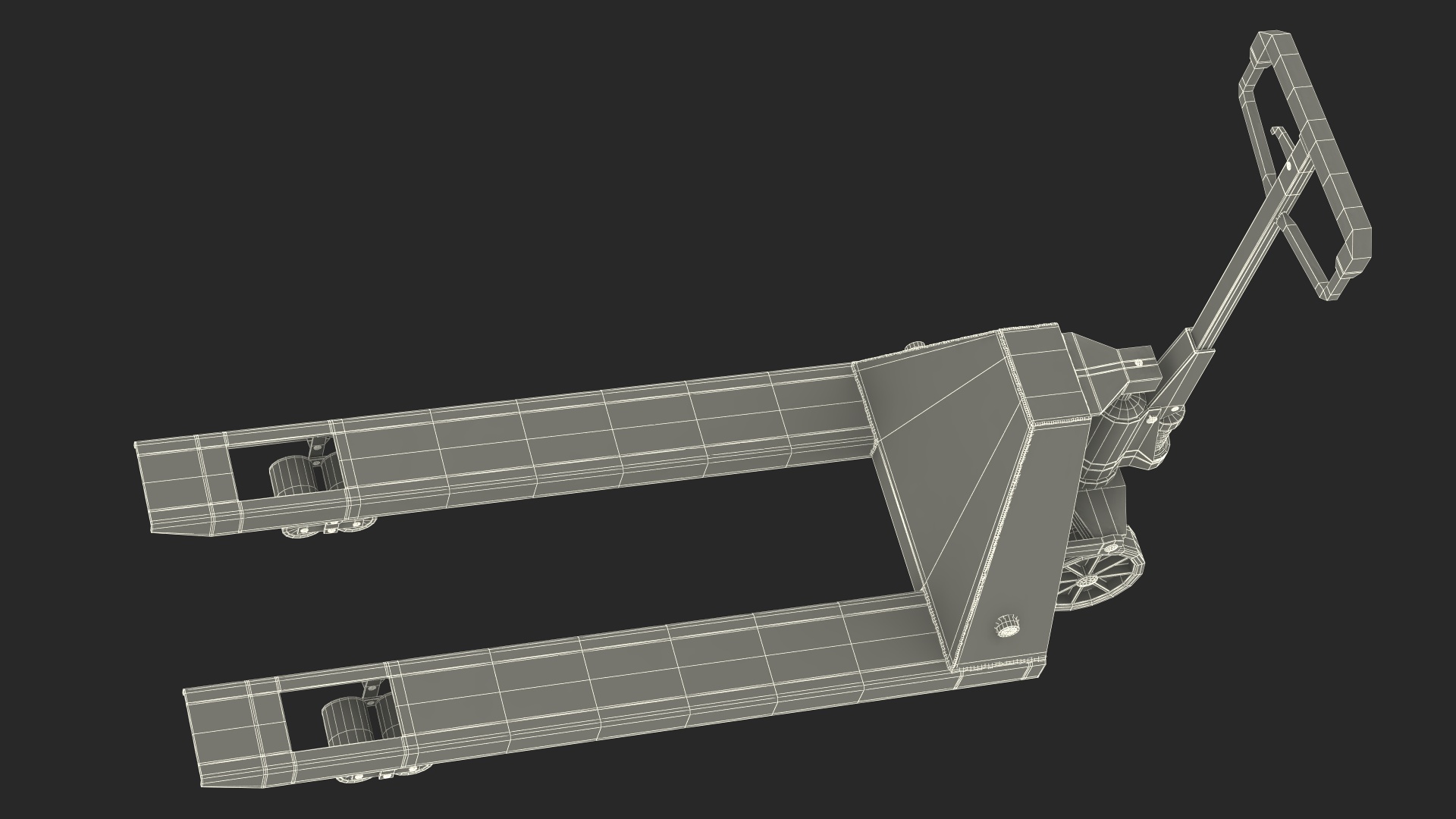 Yellow Industrial Pallet Jack 3D model