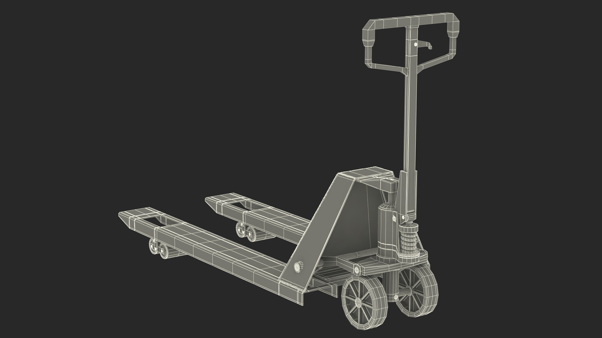 Yellow Industrial Pallet Jack 3D model