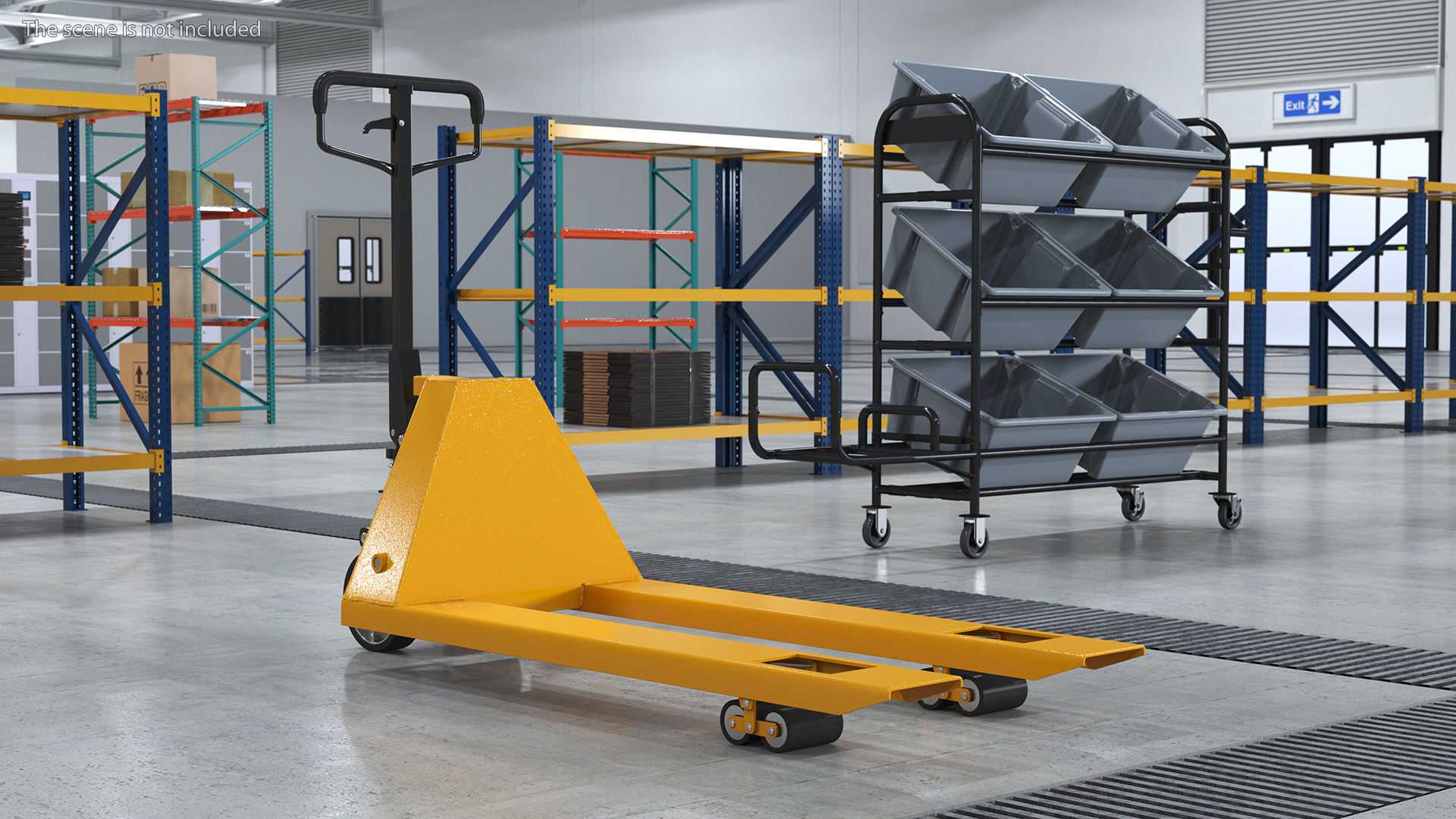 Yellow Industrial Pallet Jack 3D model