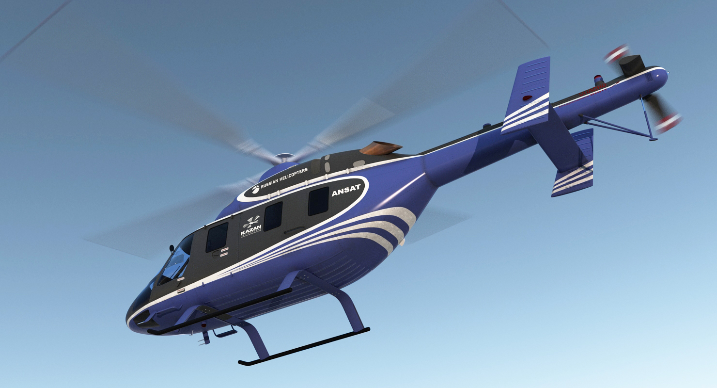 3D model Light Helicopter Kazan Ansat Rigged