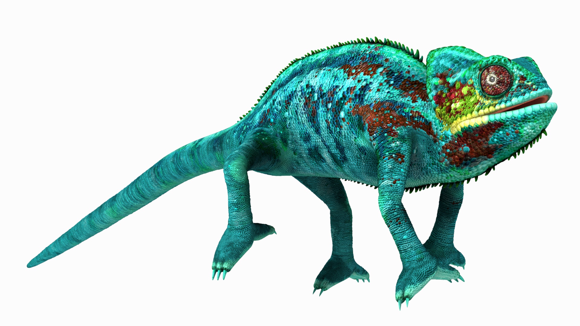 3D Panther Chameleon Rigged for Cinema 4D model