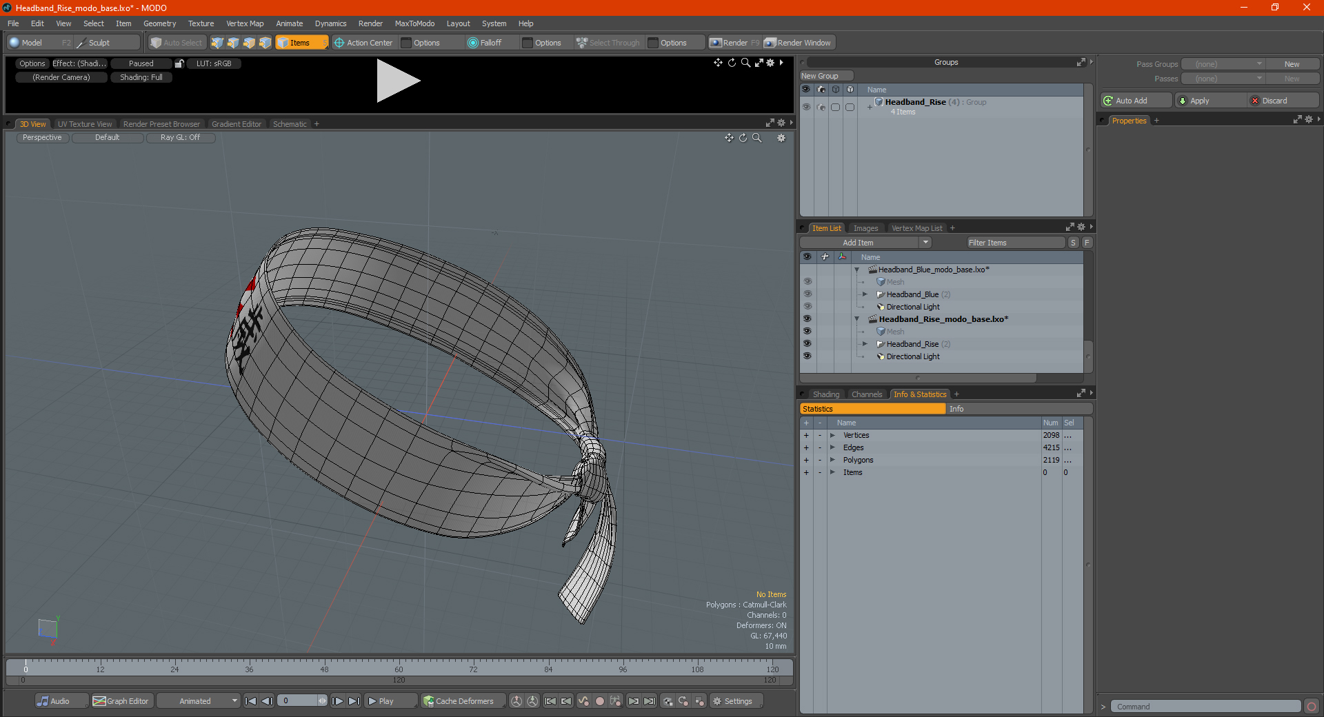 3D Headband Rise model