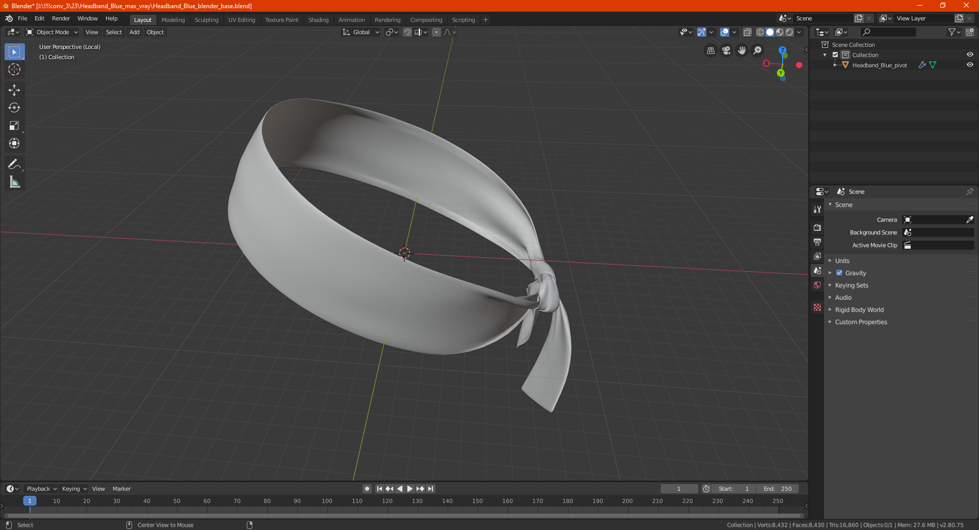 3D Headband Rise model