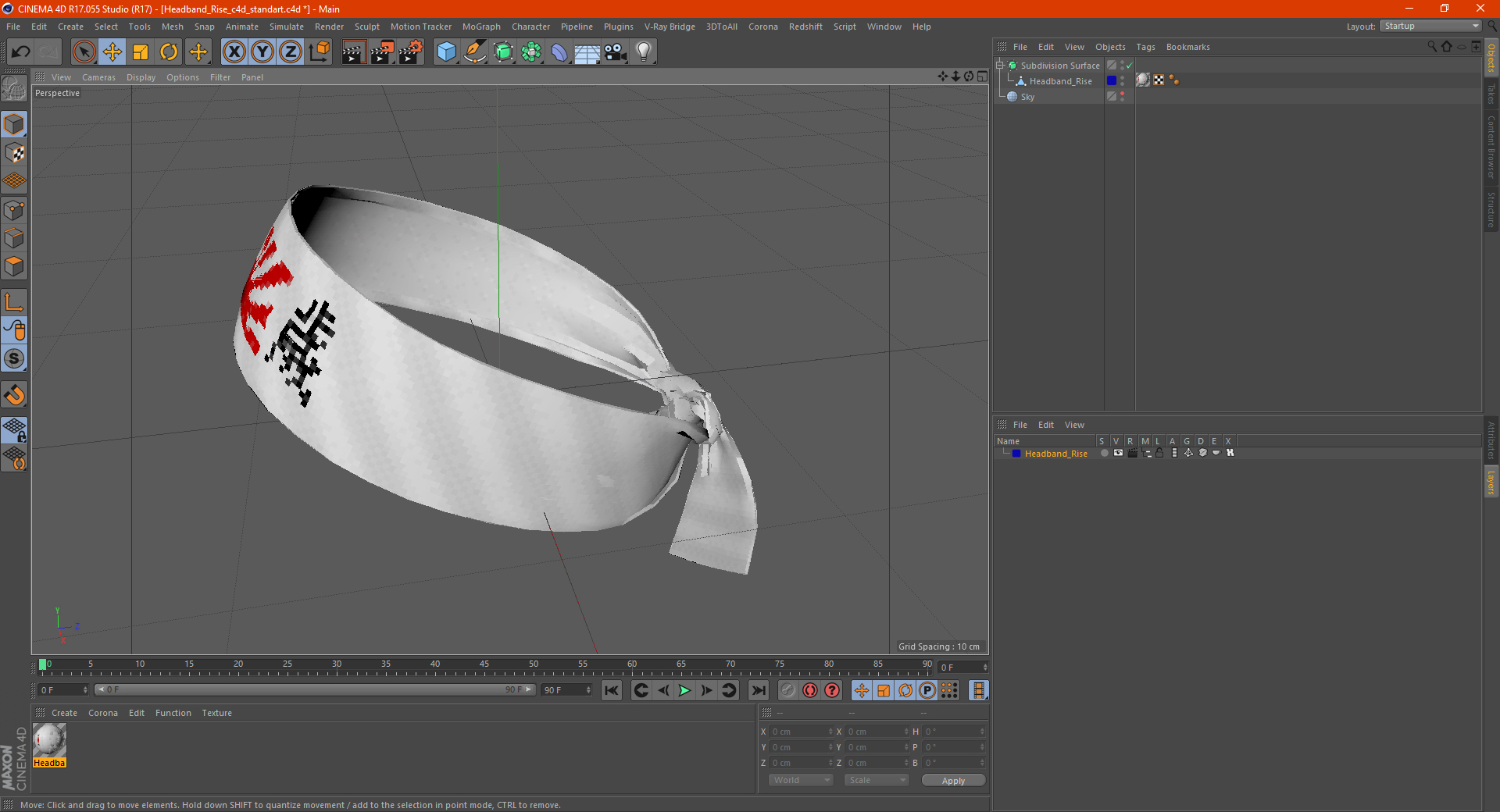 3D Headband Rise model