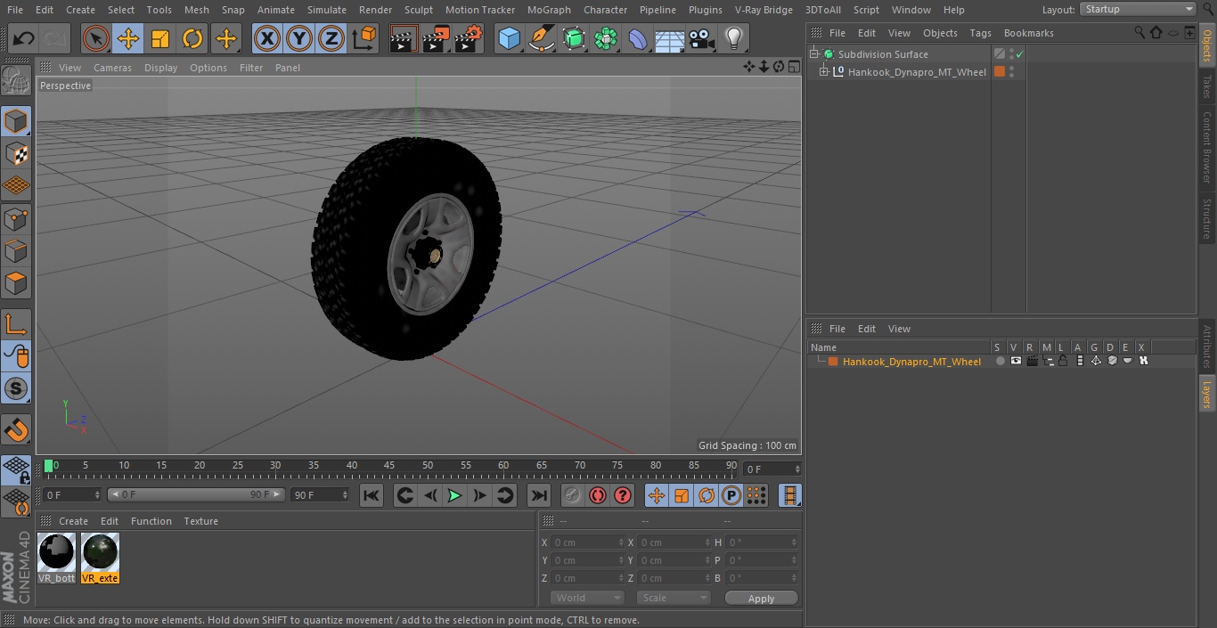 Hankook Dynapro MT Wheel 3D model