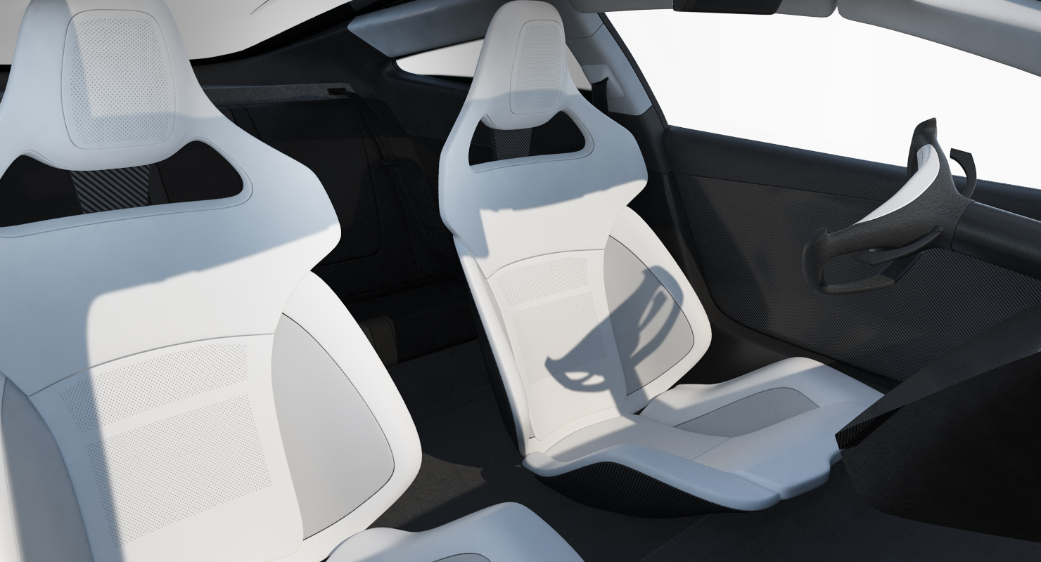 3D model Tesla Roadster Simple Interior