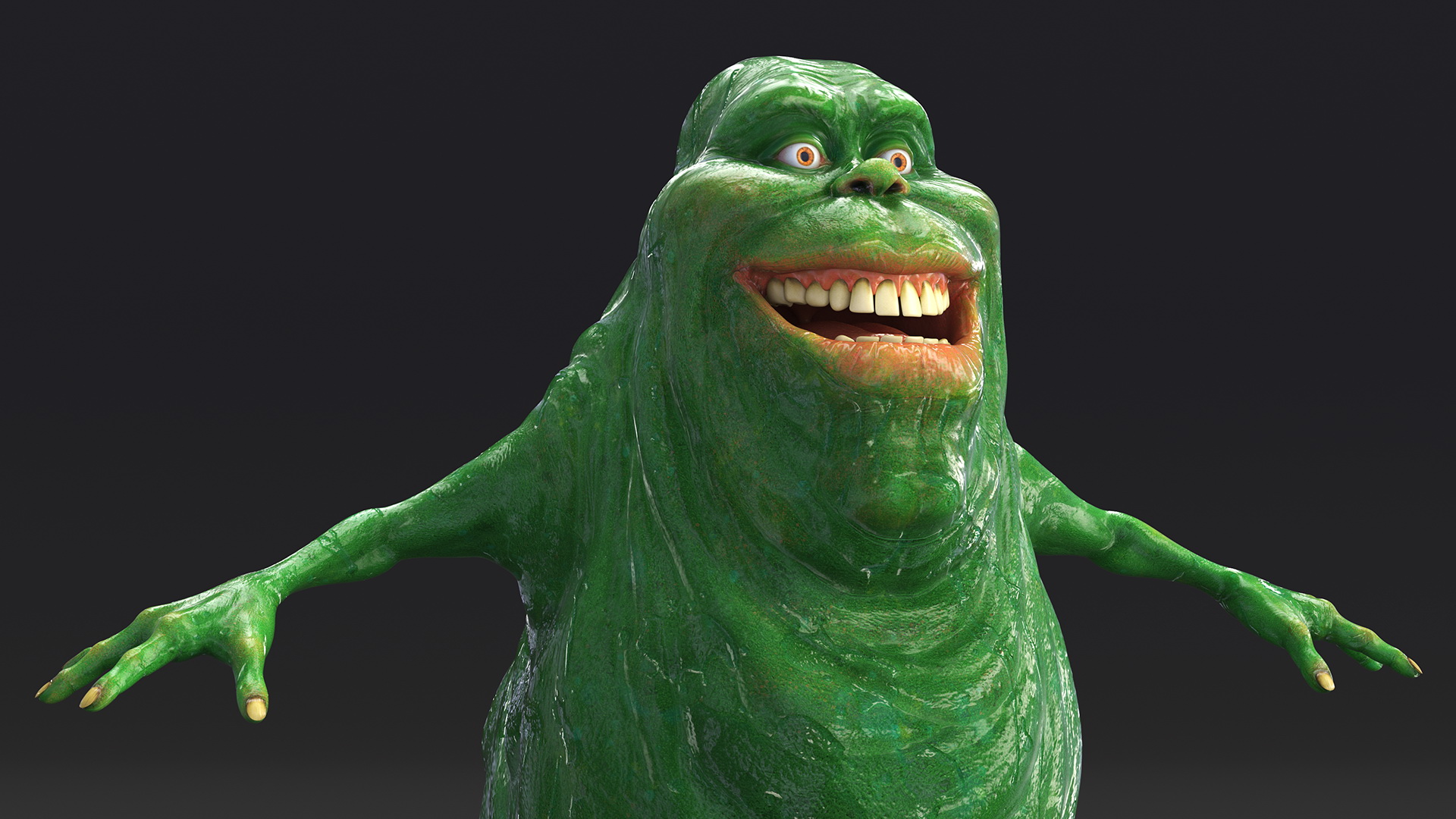 3D Ghostbusters Character Slimer T-pose