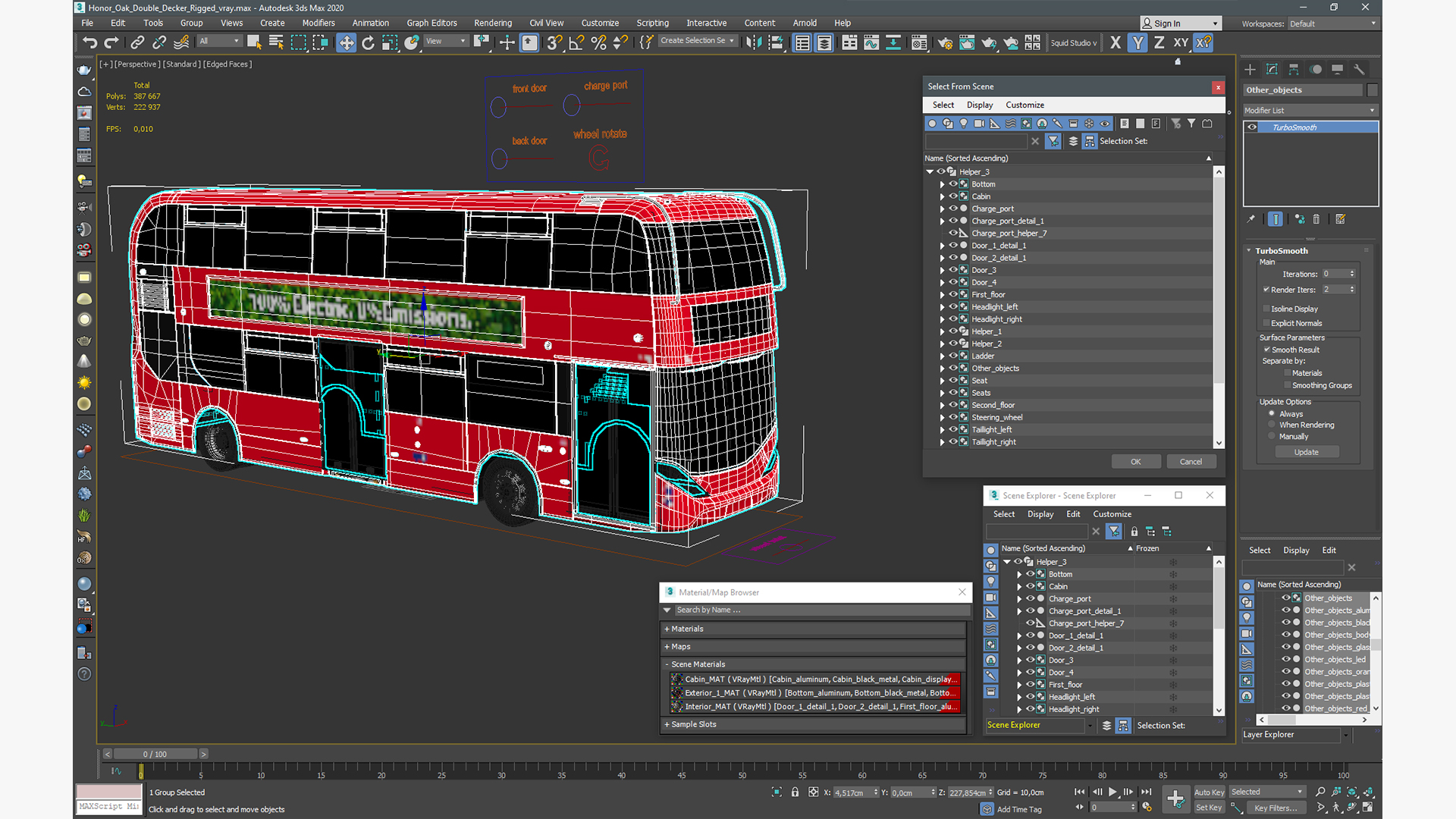 3D model Honor Oak Double Decker Rigged