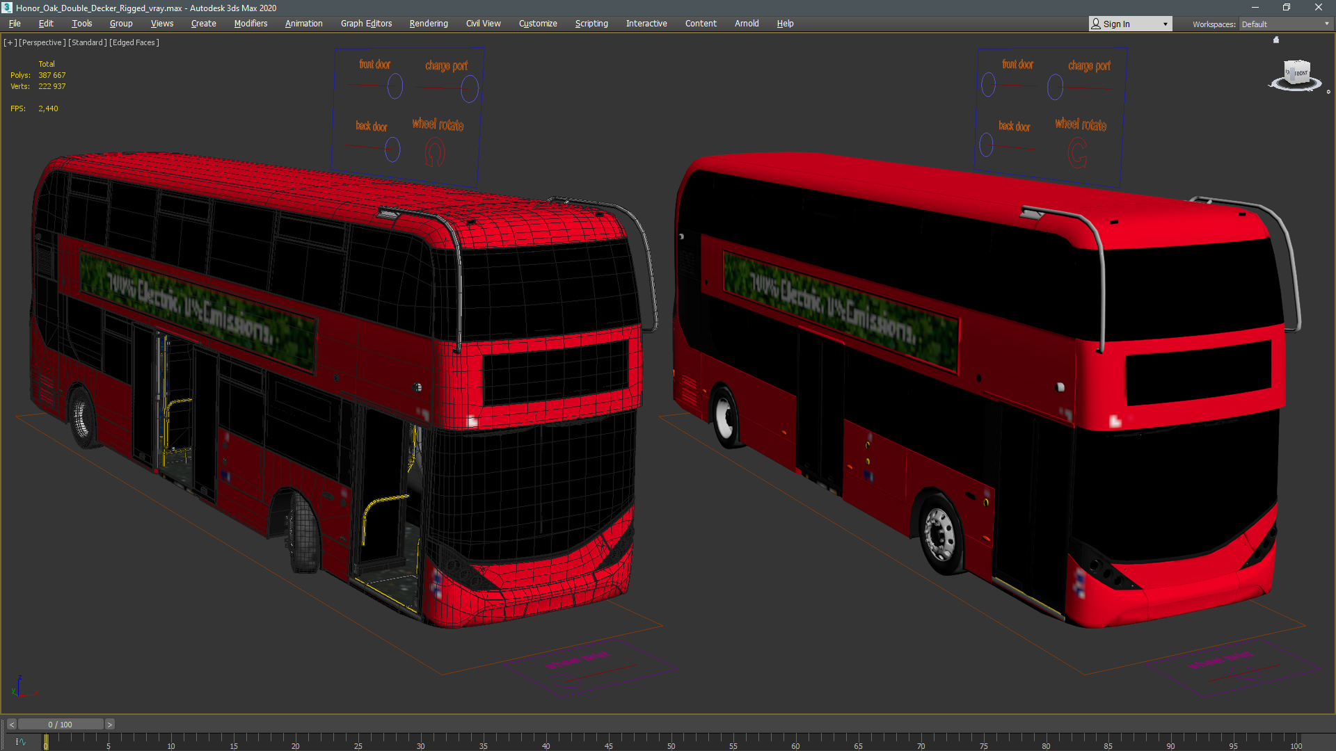 3D model Honor Oak Double Decker Rigged