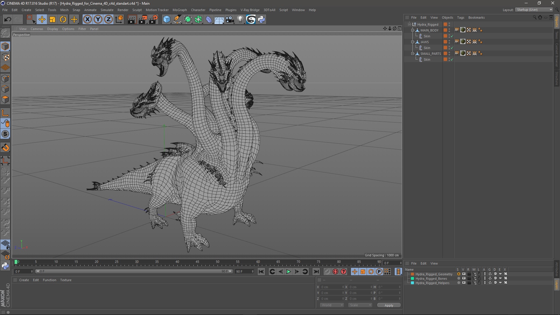 3D Hydra Rigged for Cinema 4D