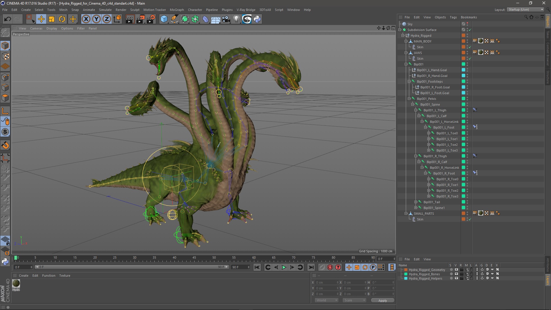 3D Hydra Rigged for Cinema 4D