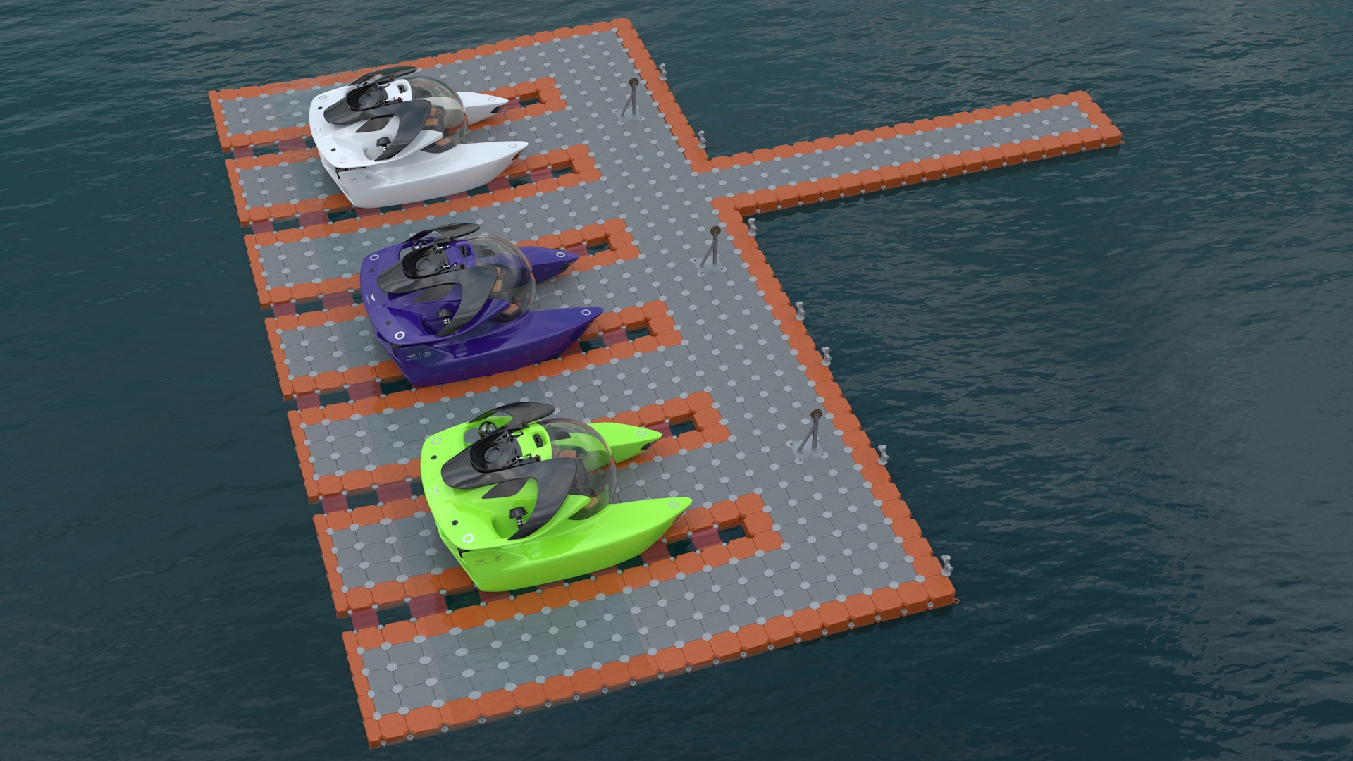 Aston Martin Submarine Modular Pontoon Floating 3D