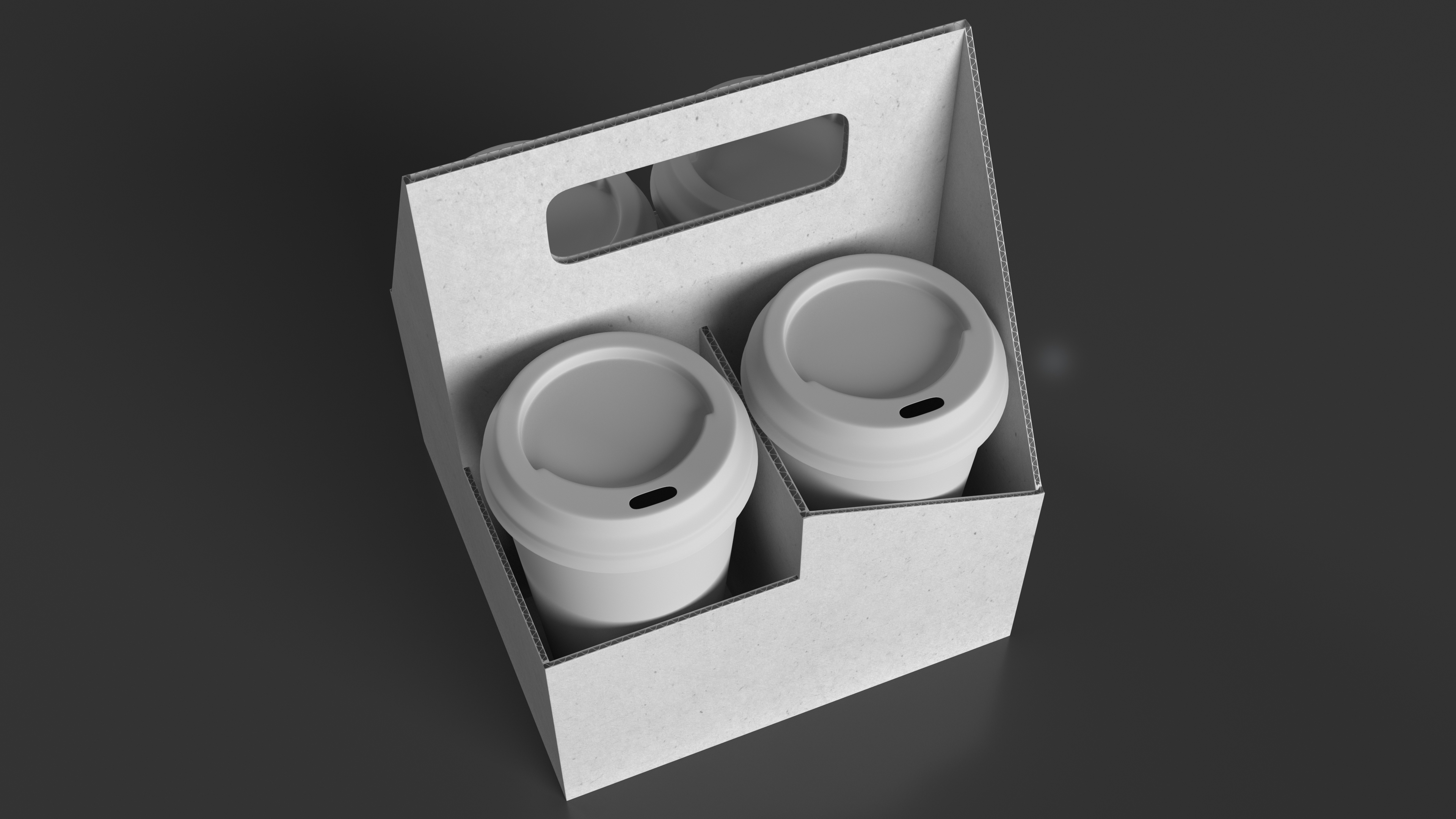 3D Pack Drink Carrier with 4 Cups White