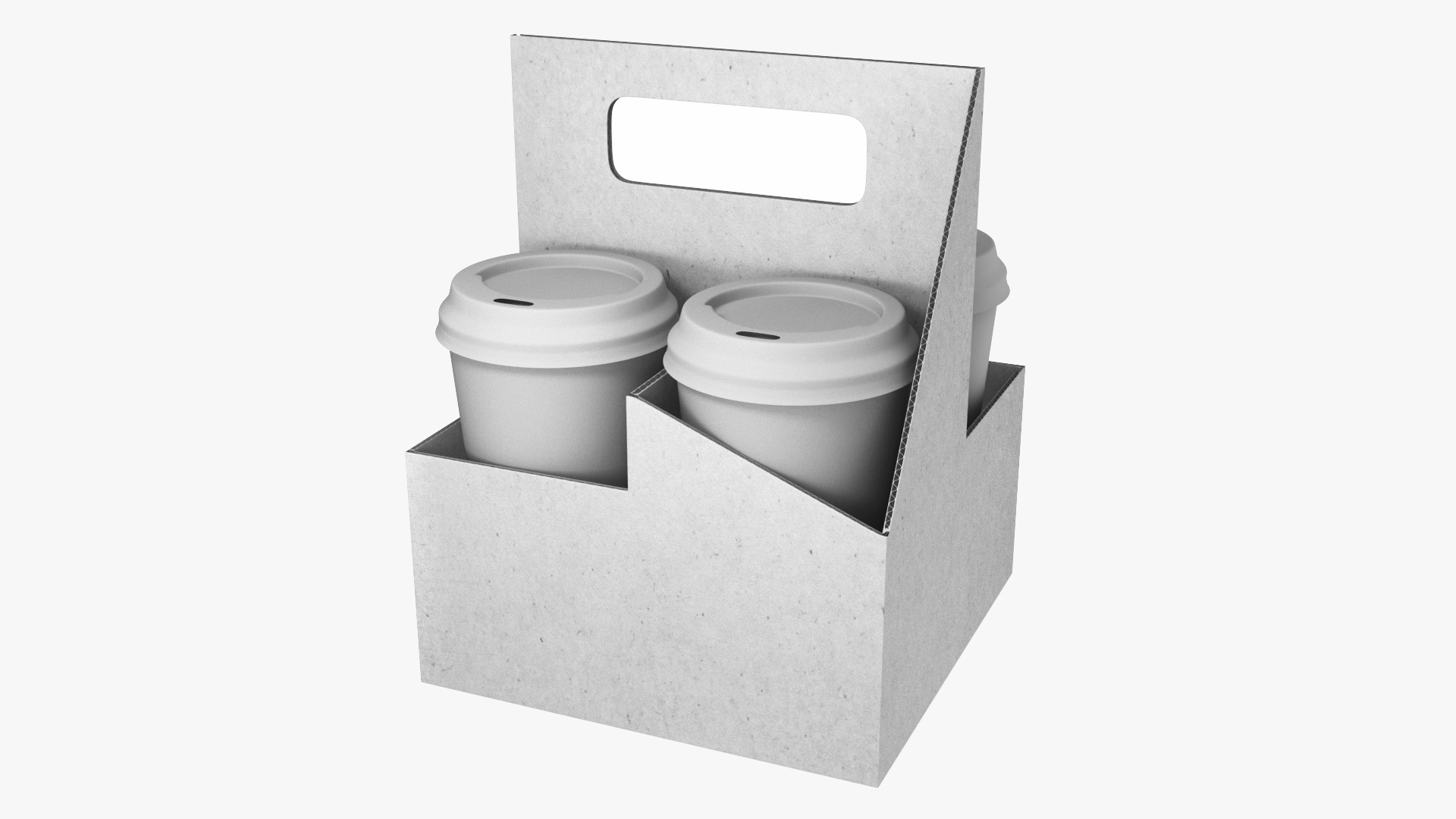 3D Pack Drink Carrier with 4 Cups White