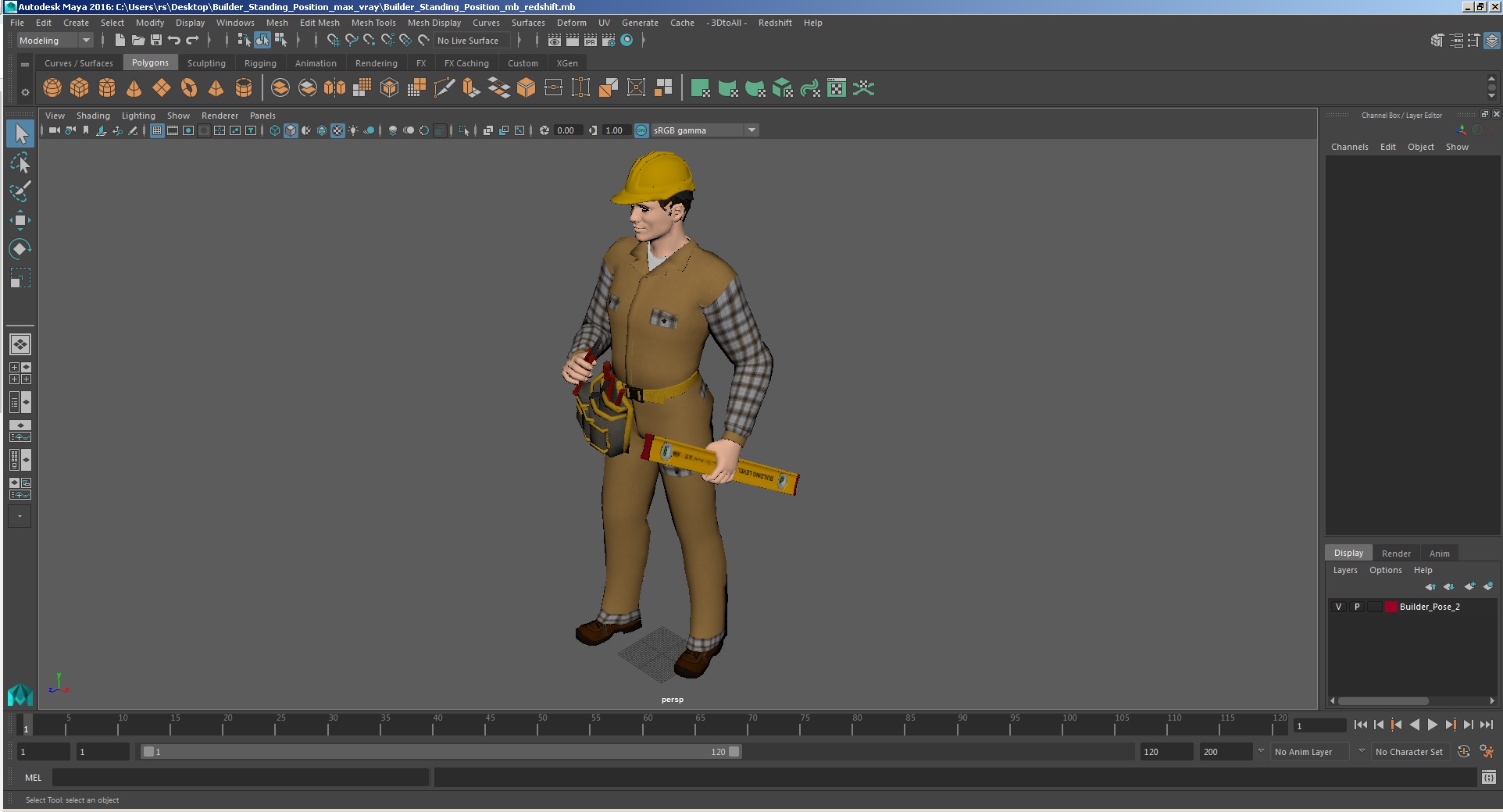 3D model Builder Standing Position