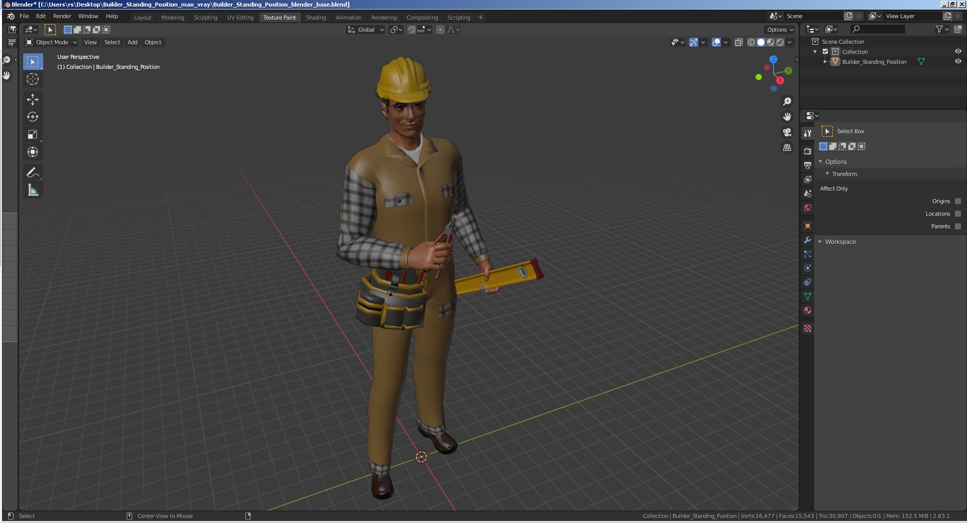 3D model Builder Standing Position