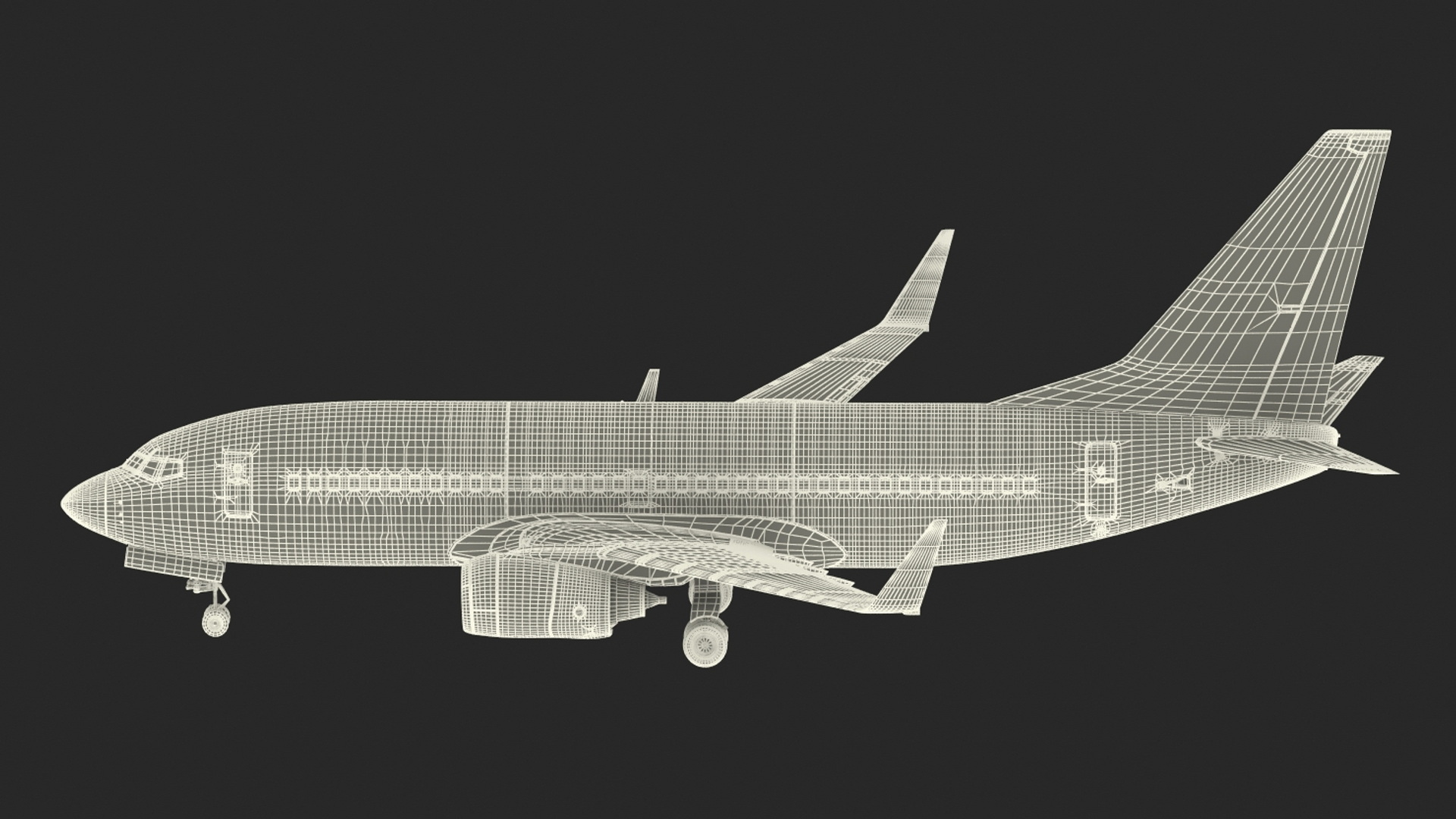 3D United Airlines Boeing 737-700 with Interior Rigged