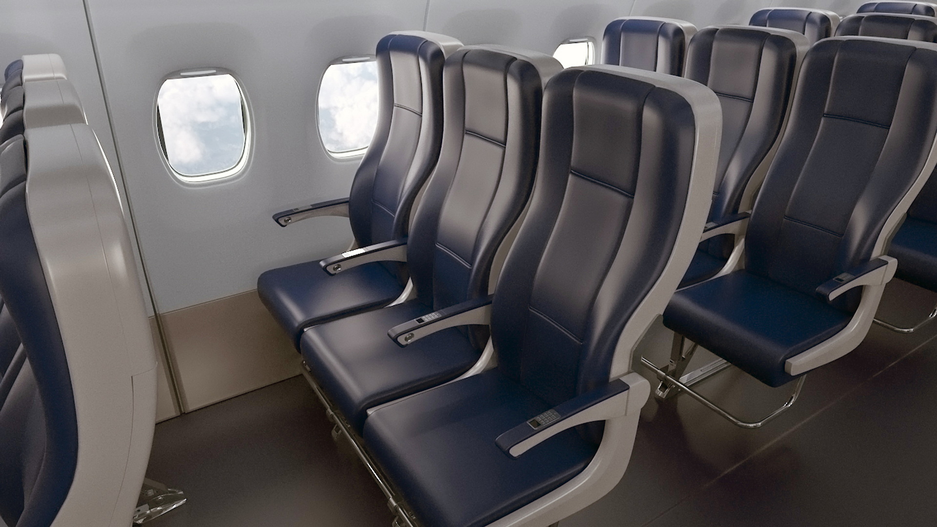 3D United Airlines Boeing 737-700 with Interior Rigged