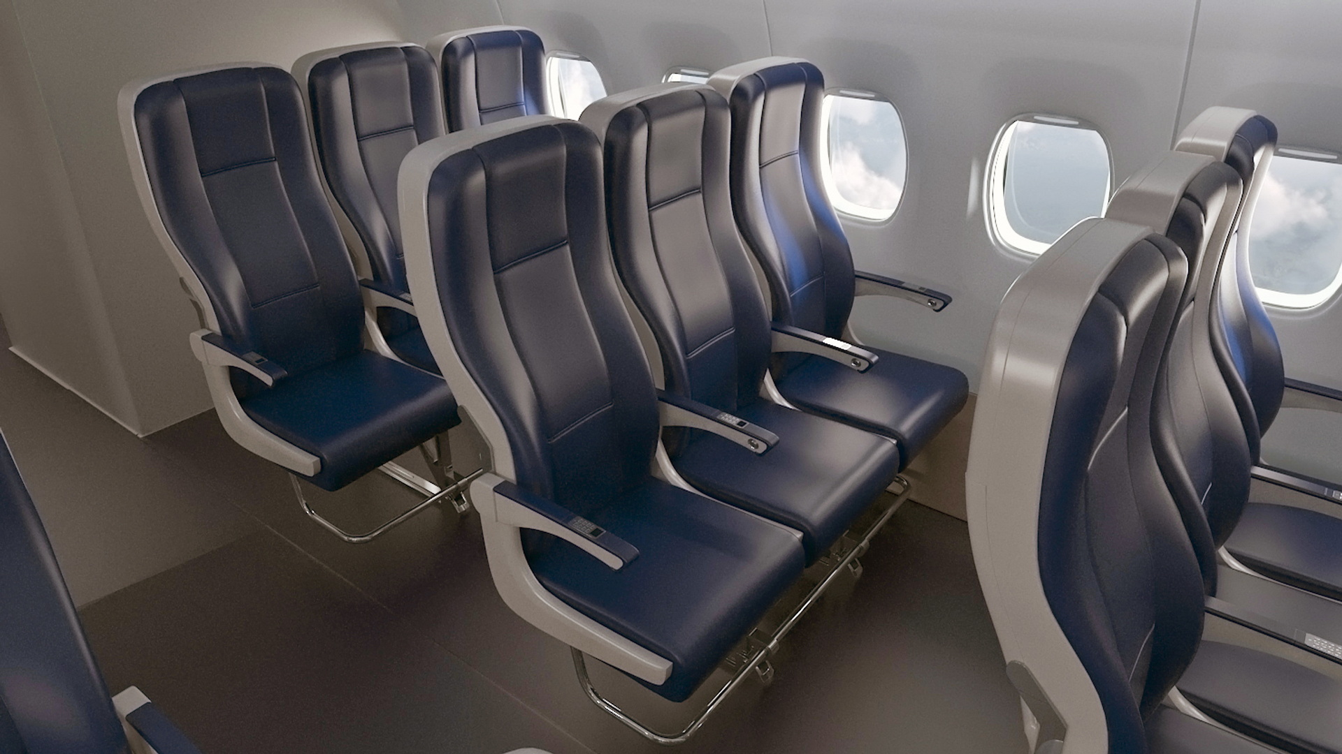 3D United Airlines Boeing 737-700 with Interior Rigged