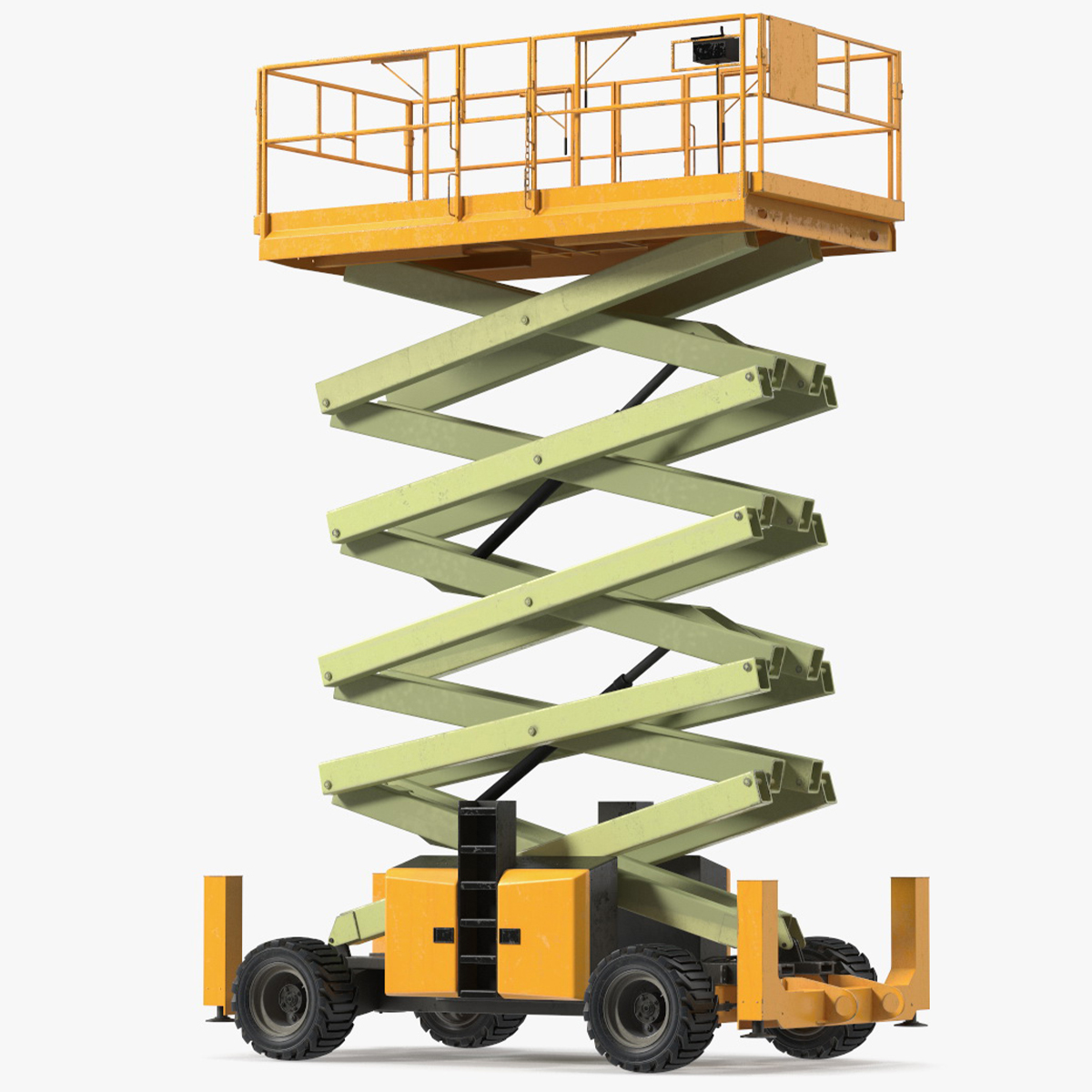 Scissor Lift Platform Rigged for Cinema 4D 3D