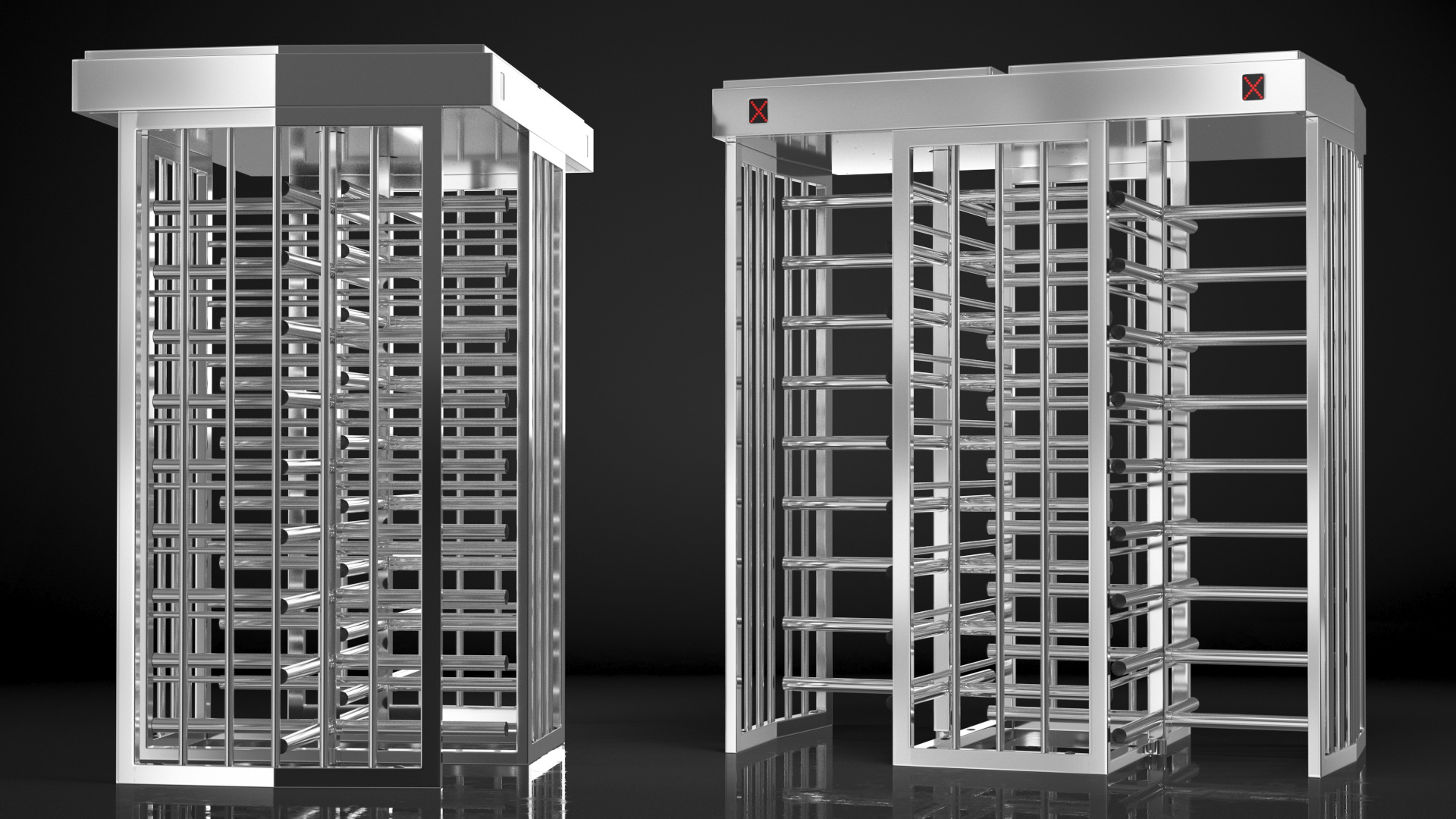 Stainless Steel Dual Lane Security Turnstile 3D model