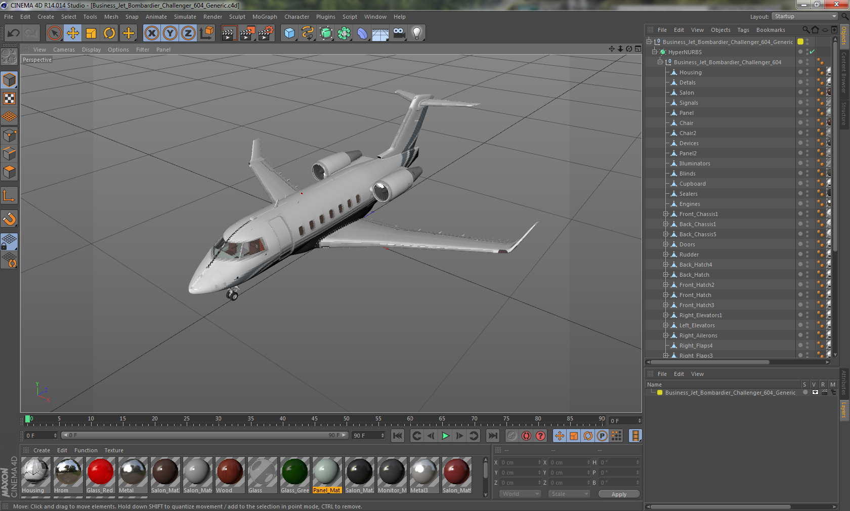 3D Business Jet Bombardier Challenger 604 Generic