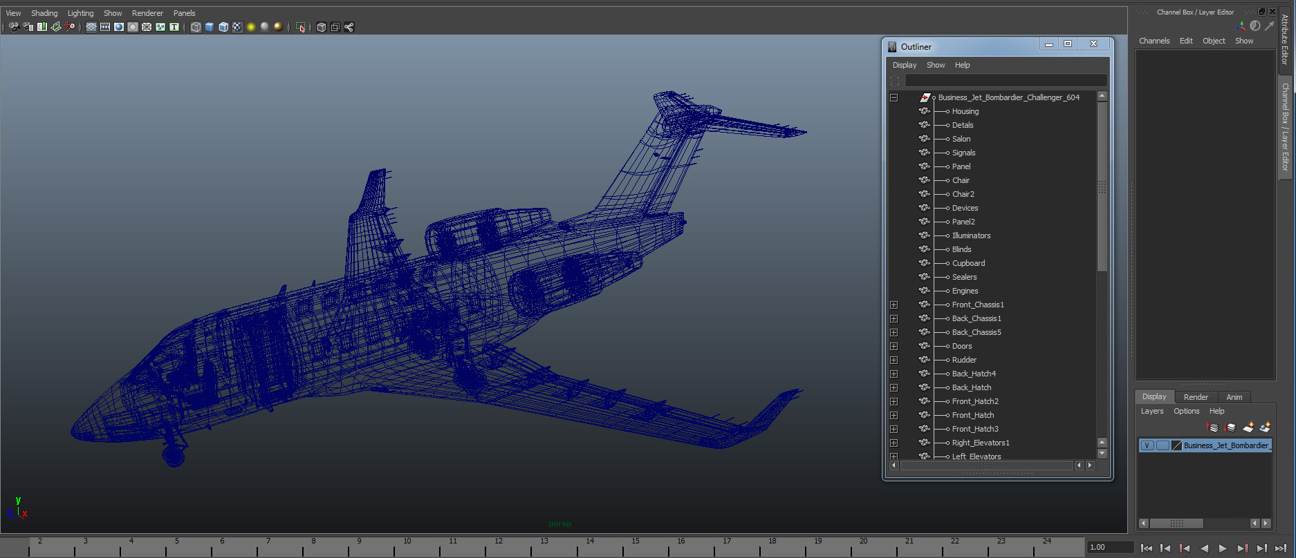 3D Business Jet Bombardier Challenger 604 Generic