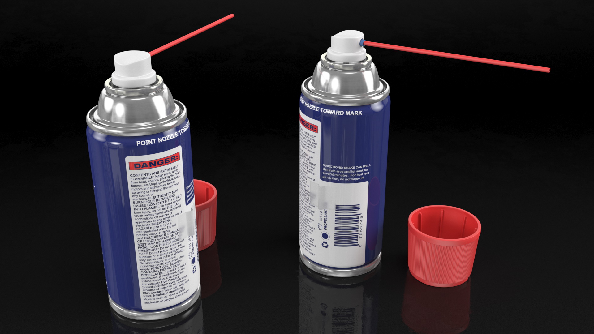 3D model Opened Multi Use Lubricant Aerosol Spray