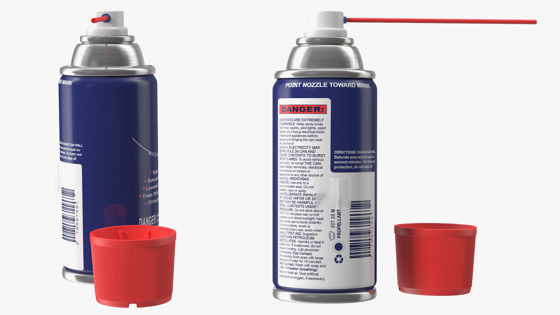 3D model Opened Multi Use Lubricant Aerosol Spray