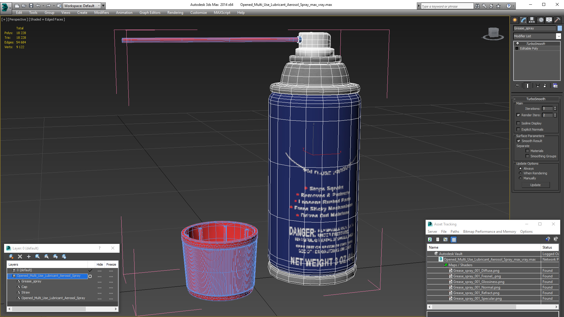 3D model Opened Multi Use Lubricant Aerosol Spray