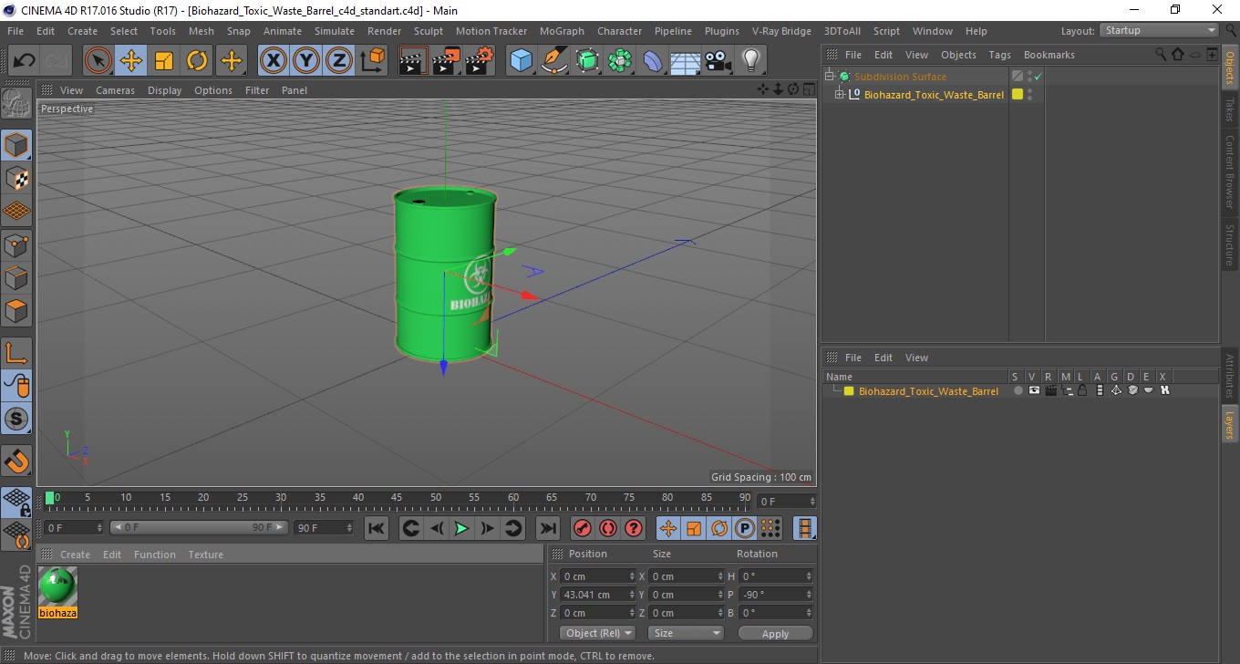 3D Biohazard Toxic Waste Barrel model