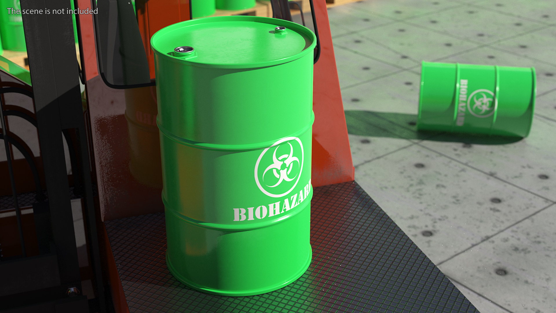 3D Biohazard Toxic Waste Barrel model