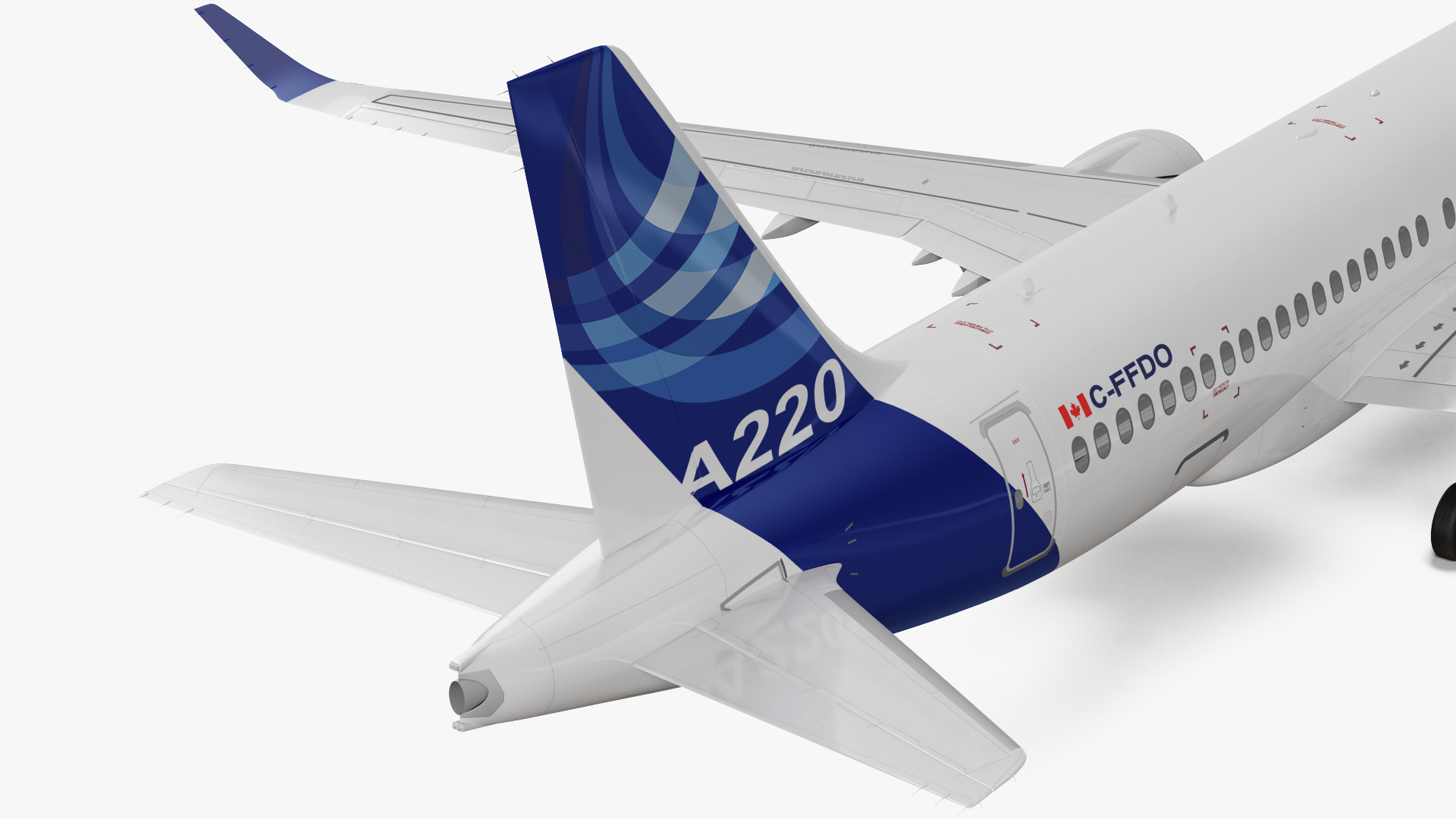 3D Airbus A220 100 Simple Interior Rigged model