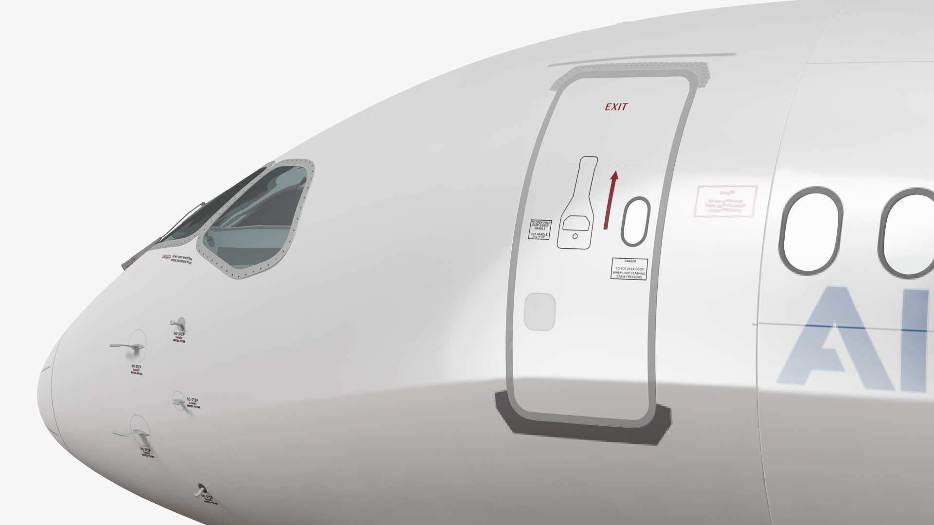 3D Airbus A220 100 Simple Interior Rigged model