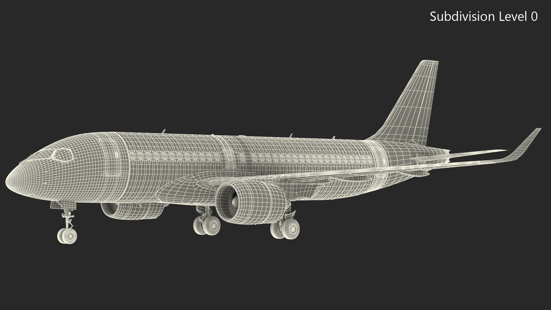 3D Airbus A220 100 Simple Interior Rigged model