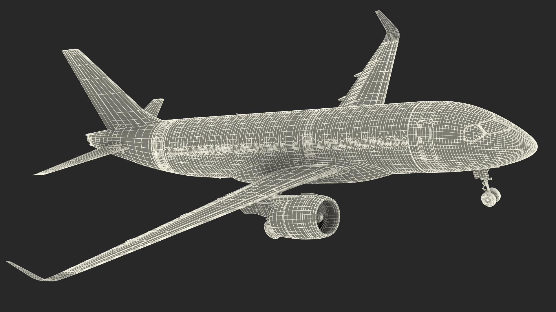 3D Airbus A220 100 Simple Interior Rigged model