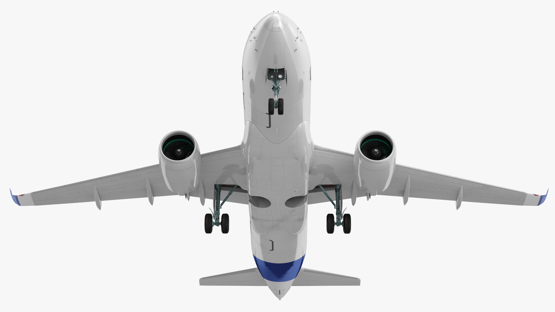 3D Airbus A220 100 Simple Interior Rigged model