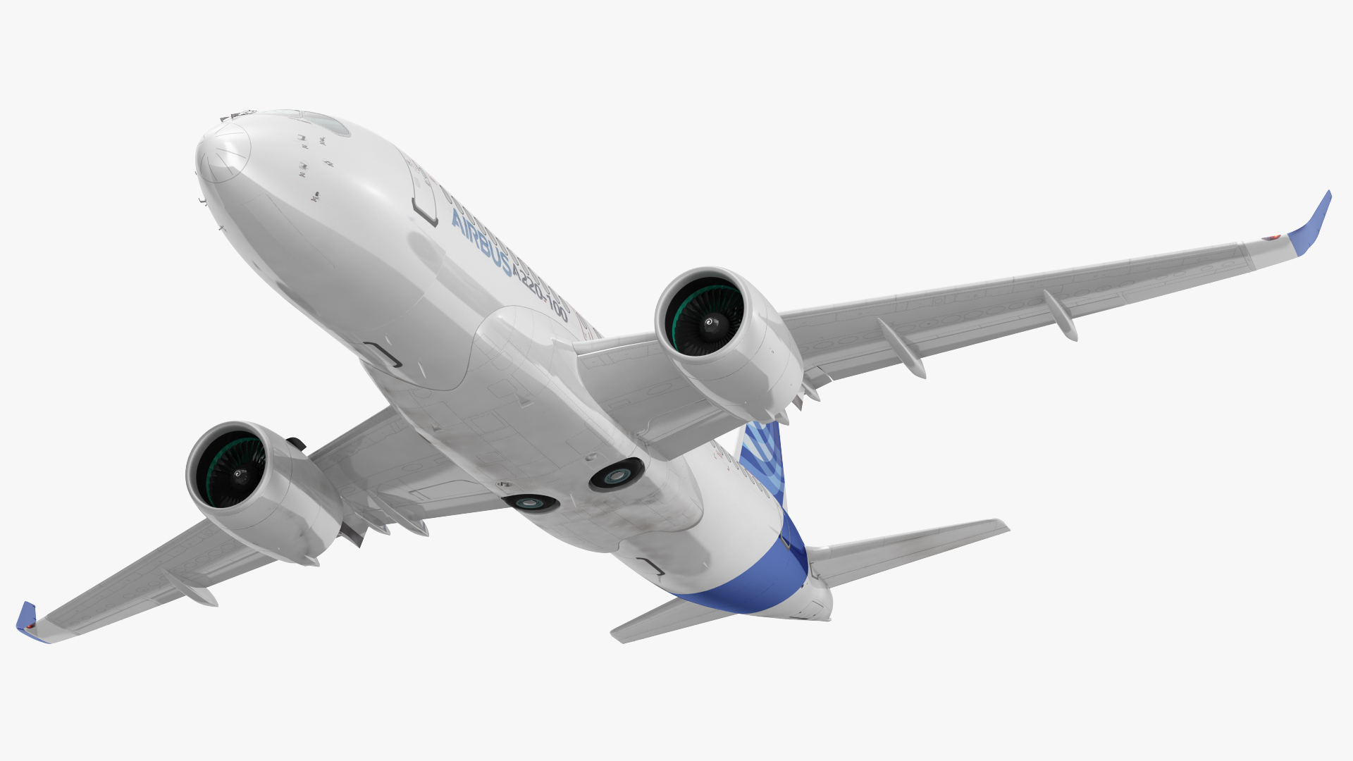 3D Airbus A220 100 Simple Interior Rigged model