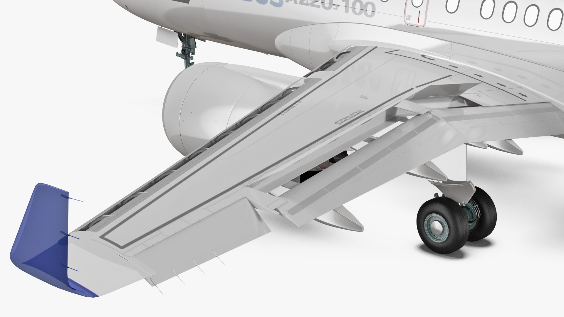 3D Airbus A220 100 Simple Interior Rigged model