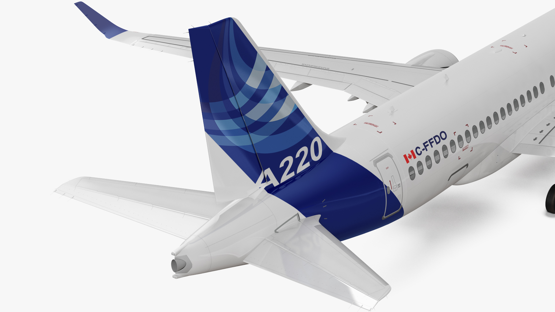 3D Airbus A220 100 Simple Interior Rigged model