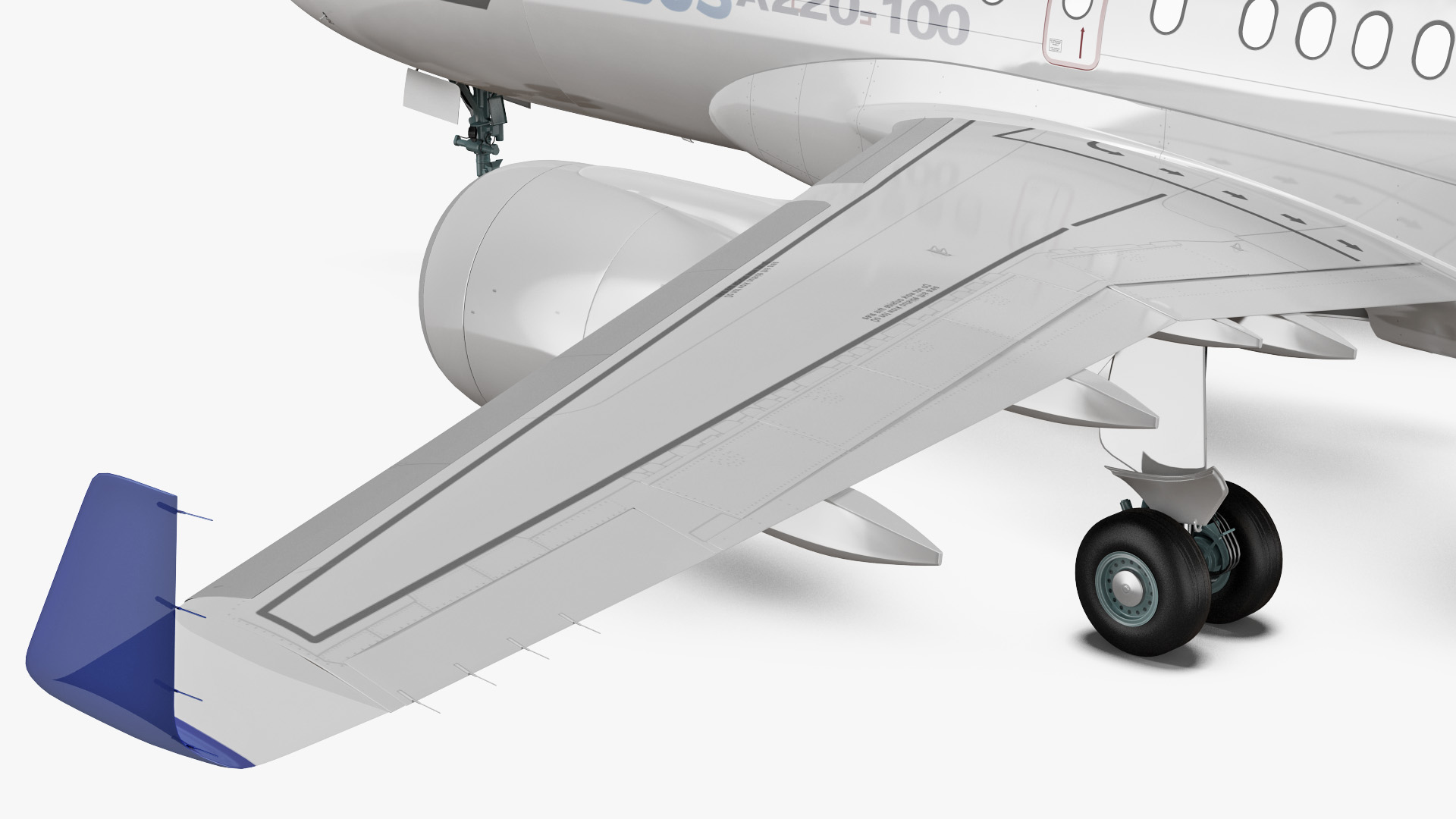 3D Airbus A220 100 Simple Interior Rigged model