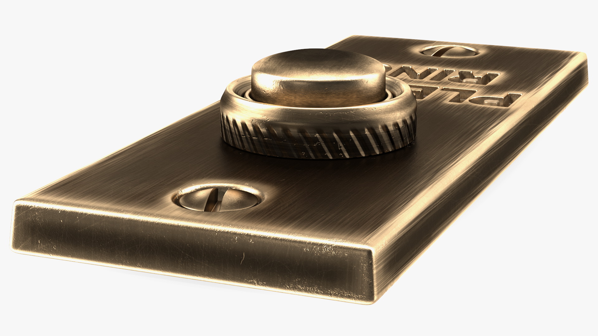 Rectangular Brass Bell Push 3D