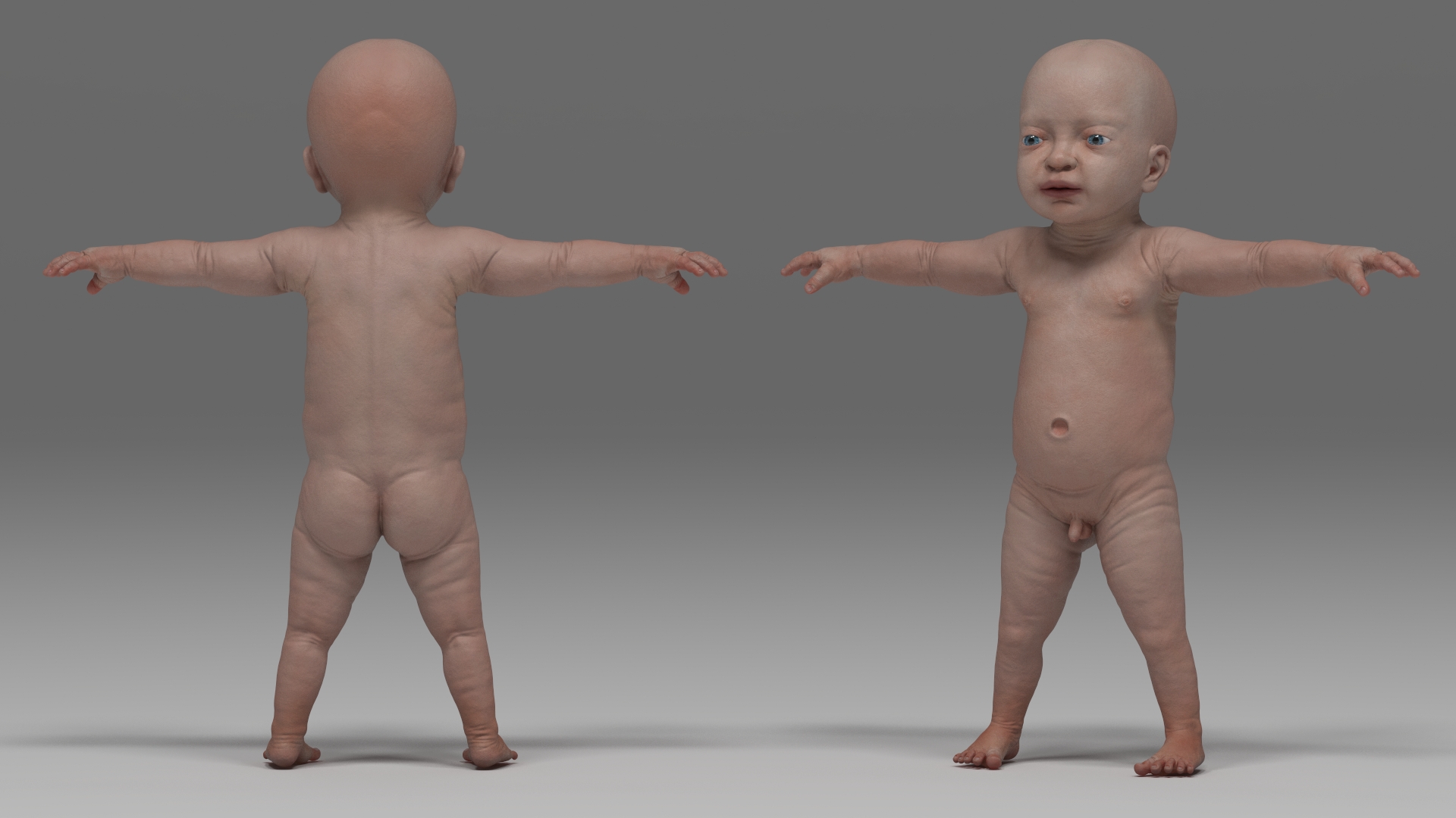 3D Baby Boy at 8 Month Rigged