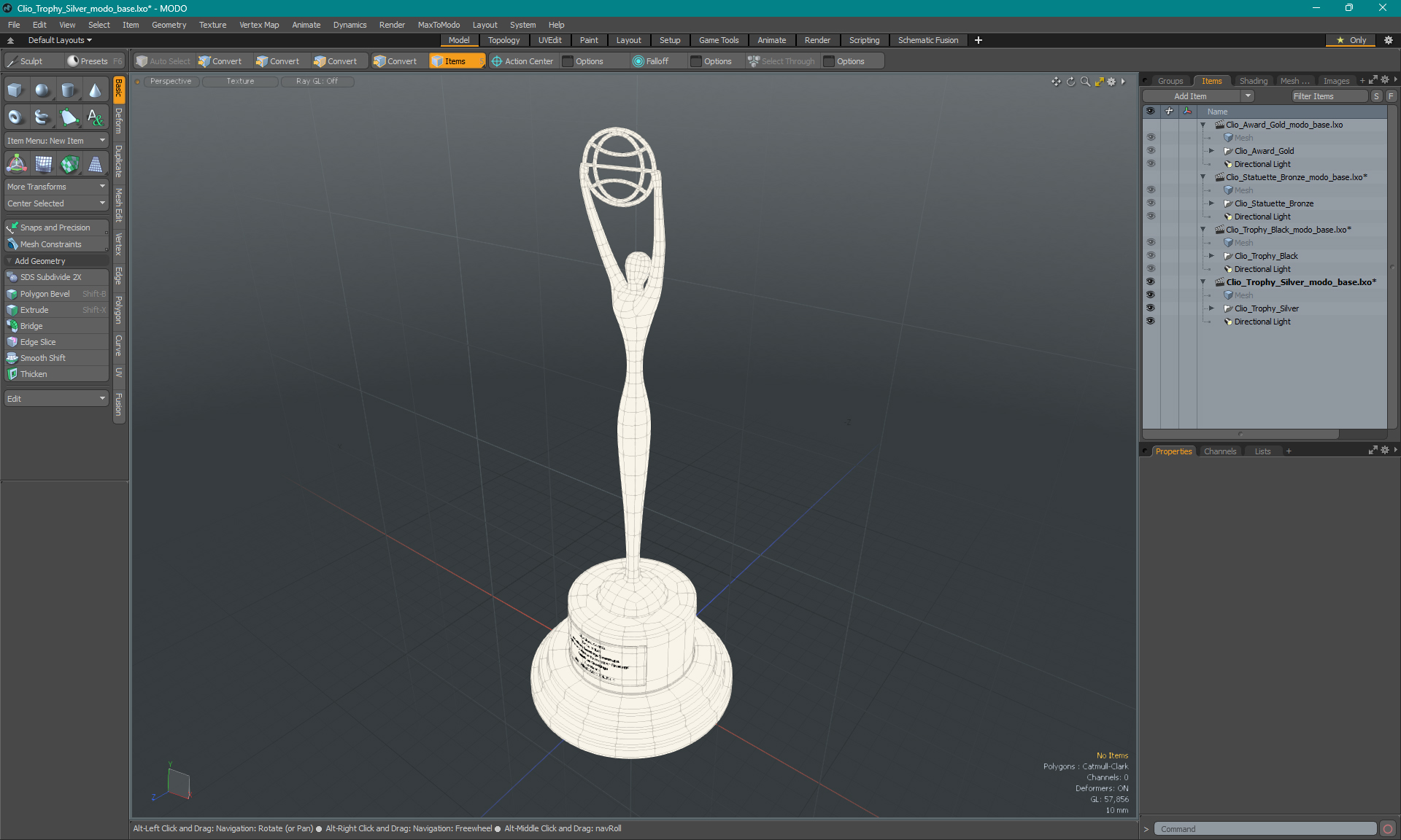 3D Clio Trophy Silver model