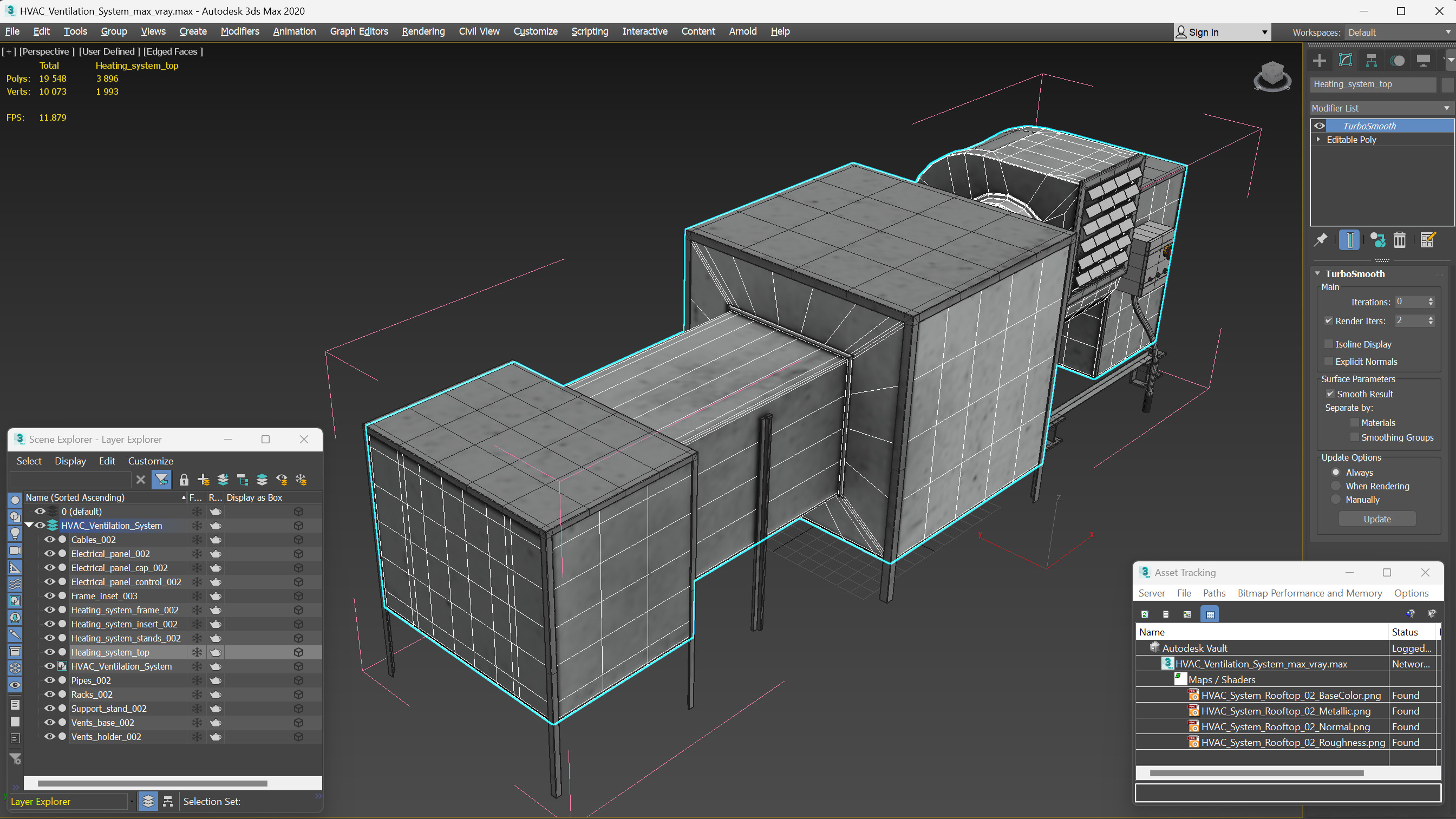 3D HVAC Ventilation System model