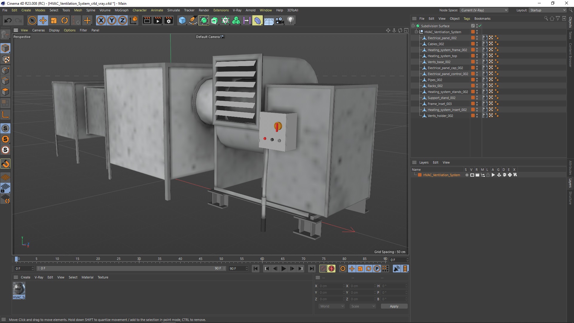 3D HVAC Ventilation System model