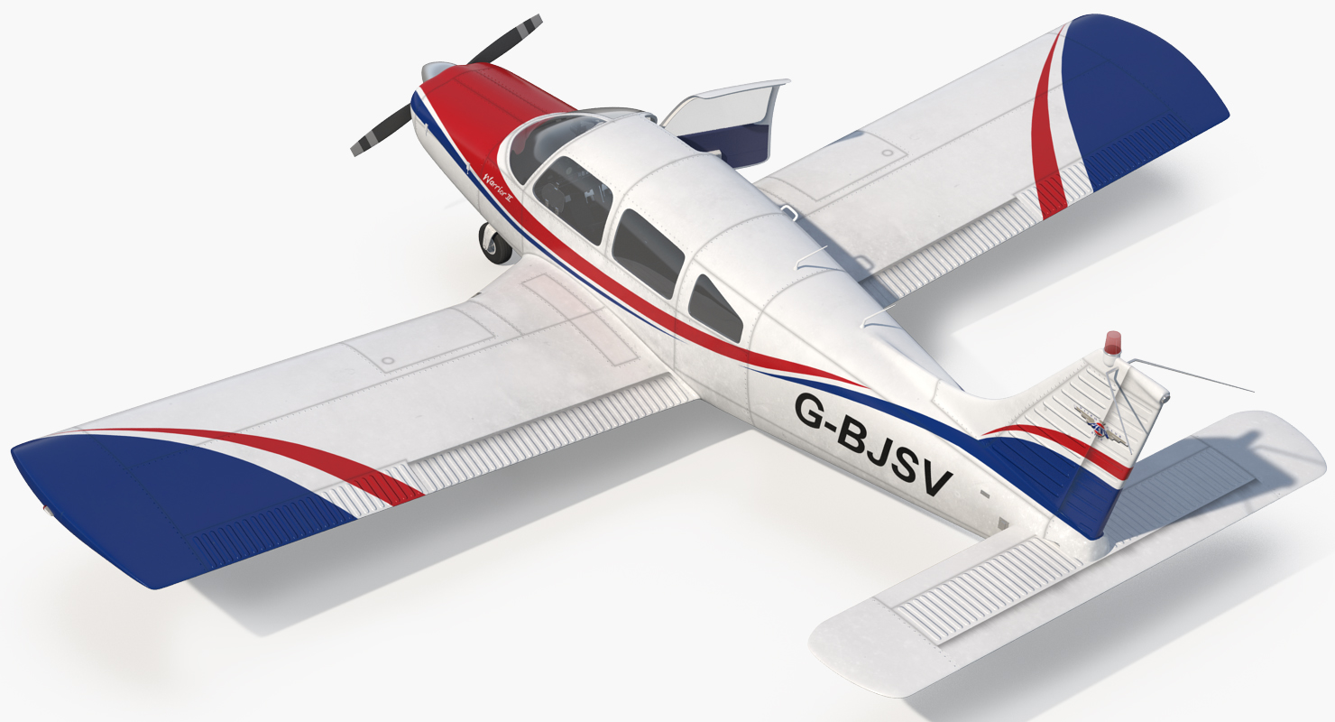 3D model Piper PA28 161 Cherokee Rigged