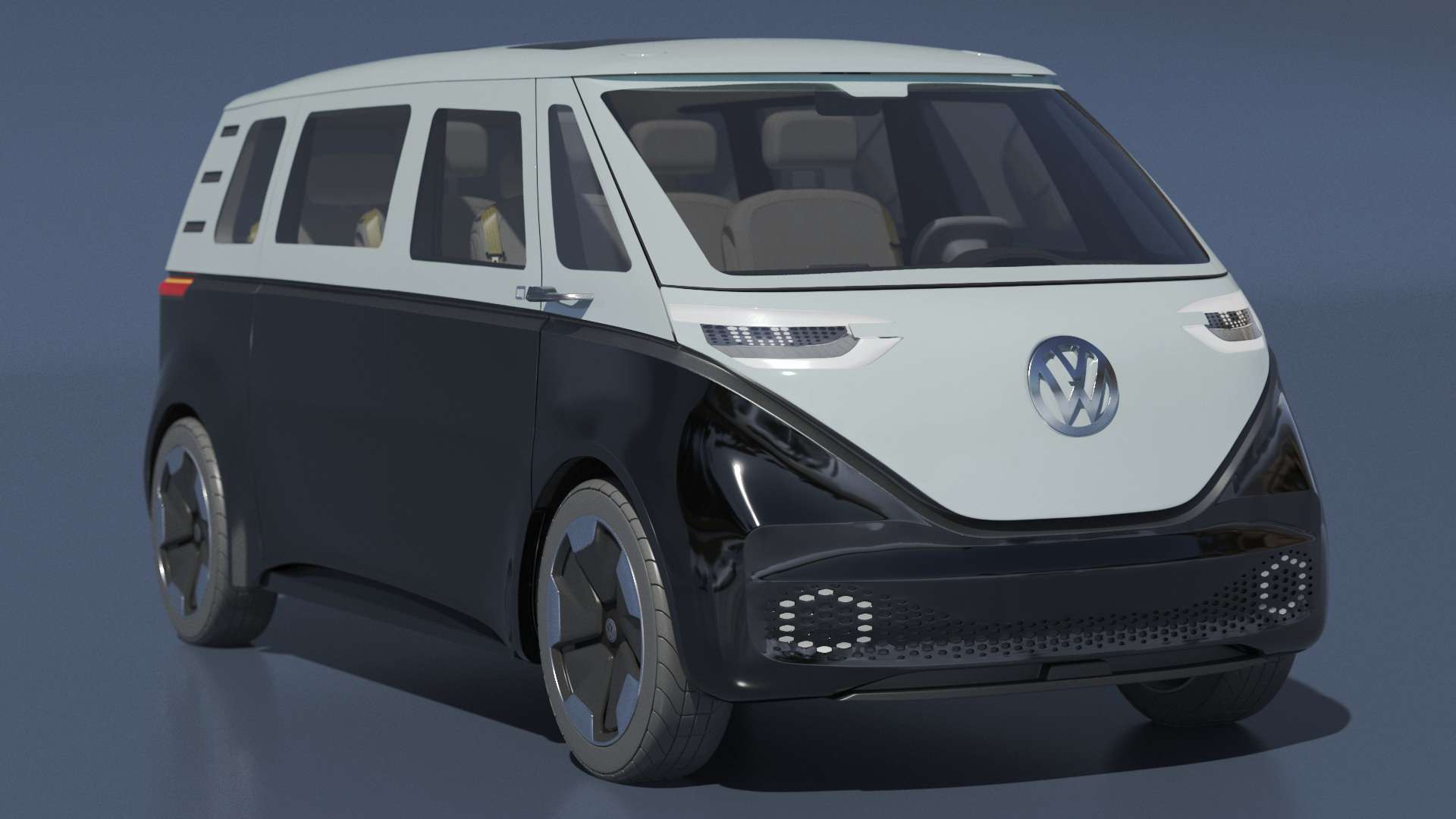 Volkswagen Minivan ID Buzz Rigged for Maya 3D